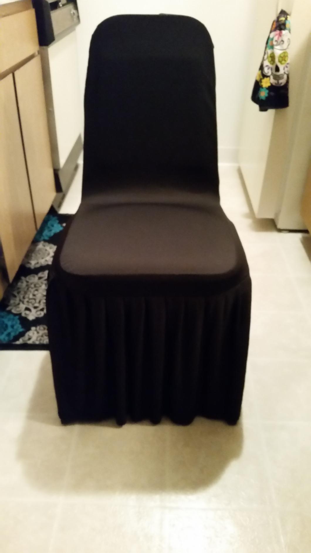Flash Furniture Hercules Vinyl Banquet Chair, Black, 4-Pack | Stackable, Trapezoidal Back, Black Frame, Vinyl Upholstery customer photo 1