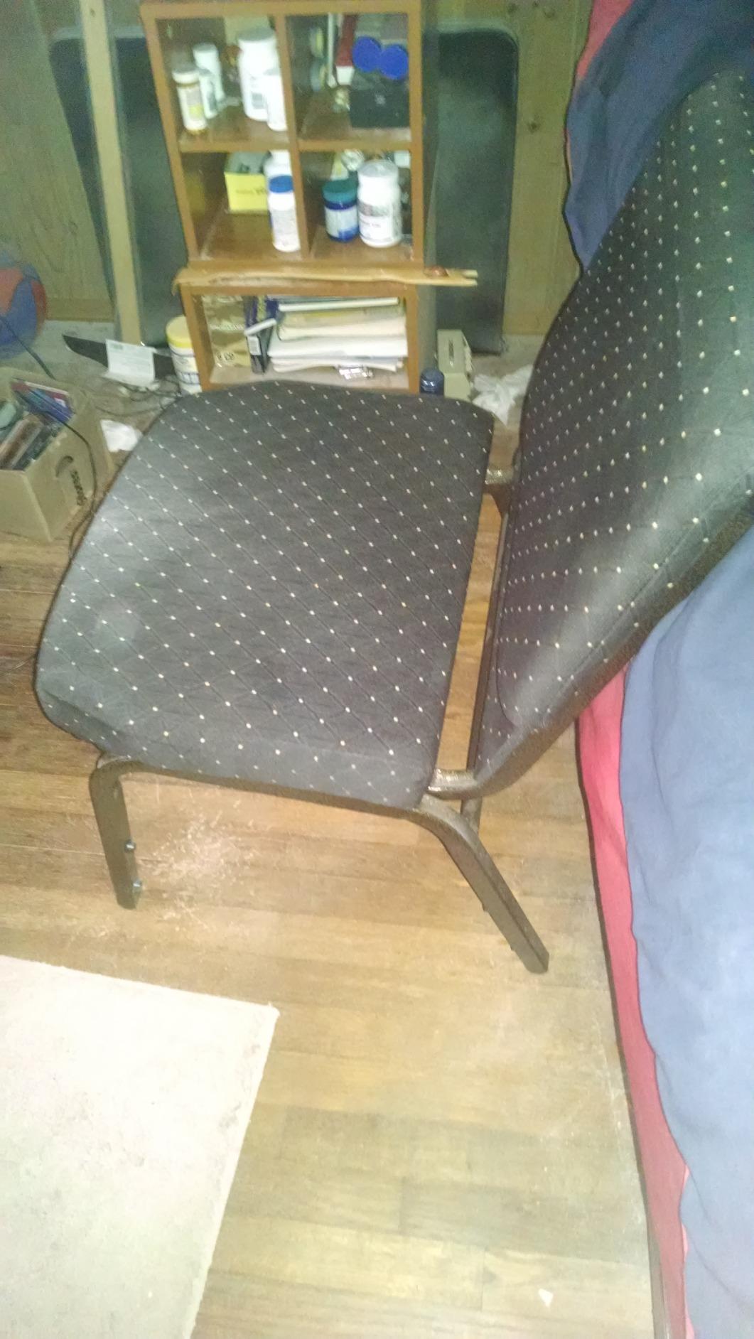 Flash Furniture 4 Pack HERCULES Series 21''W Stacking Church Chair in Black Dot Patterned Fabric - Gold Vein Frame customer photo 1
