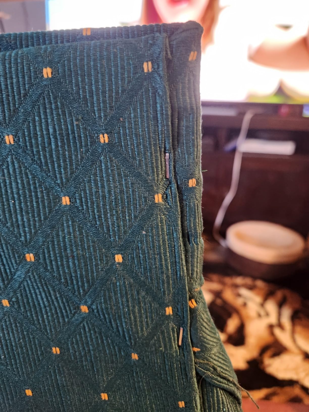 Flash Furniture 4 Pack HERCULES Series 21''W Stacking Church Chair in Black Dot Patterned Fabric - Gold Vein Frame customer photo 2