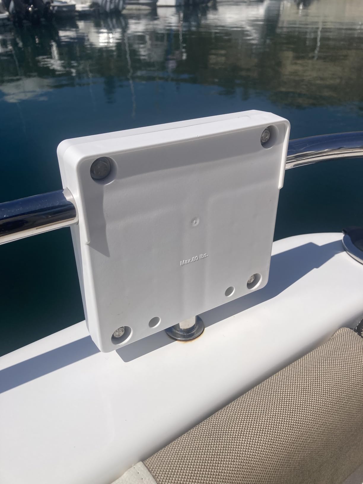 Five Oceans Rail Mount Outboard Motor Bracket, Up to 80 Lb Motors, Fits Rails Up to 1
