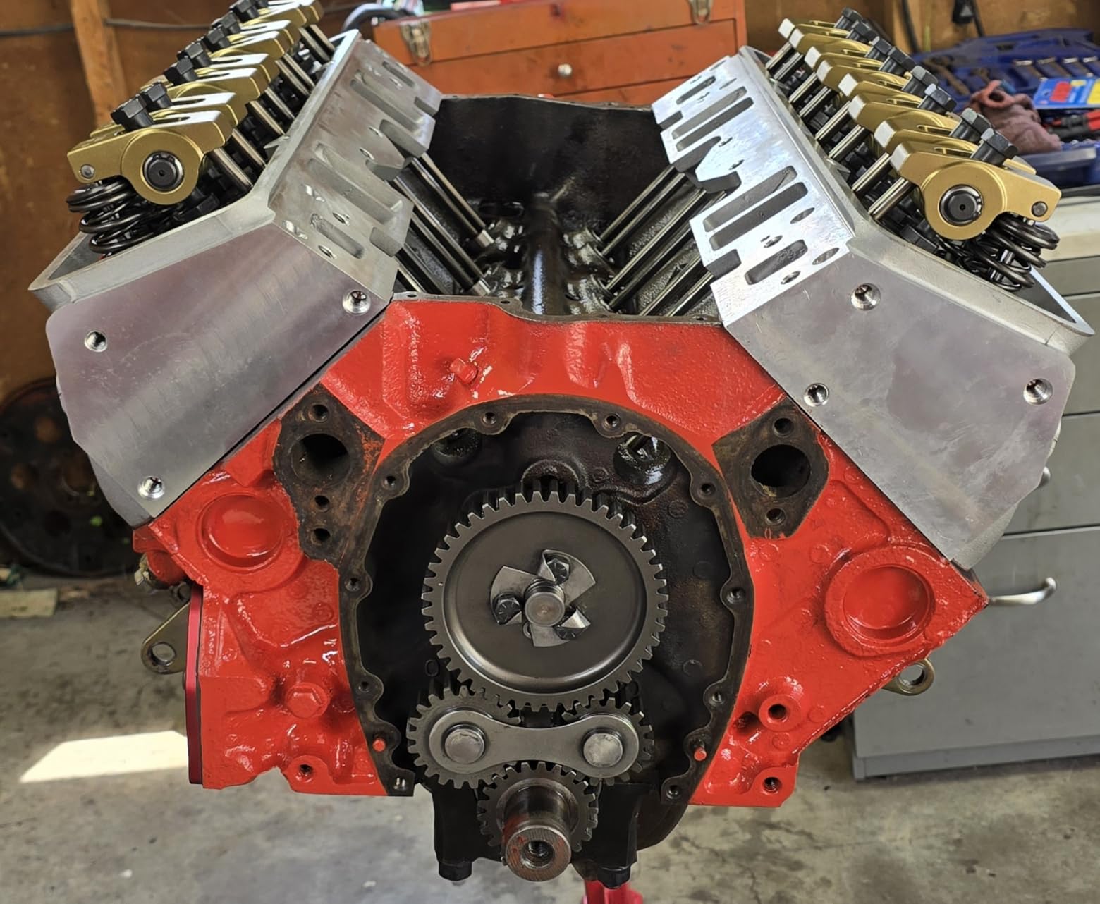Assembled Cylinder Heads Compatible with Small Block Chevy 265/283/305/307/327/350/383/400 205cc/64cc - Straight Plug Hydraulic Flat Compatible, Springs/Valves Installed, Bolt-On Pair customer photo 1