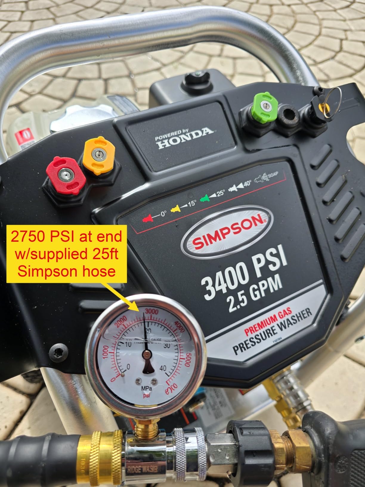 Simpson Cleaning 3400 PSI Gas Pressure Washer, 2.5 GPM Power Washer for Commercial Use, Honda GX200 Engine, 25-Foot Hose, Aluminum Series customer photo 2