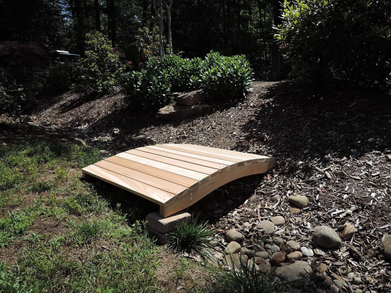 All Things Cedar Wooden Bridge, Outdoor Garden Walkway for Backyard Ponds, 4', Natural - Landscaping Pathway Wood Decor and Accessories for Yard and Patio customer photo 1