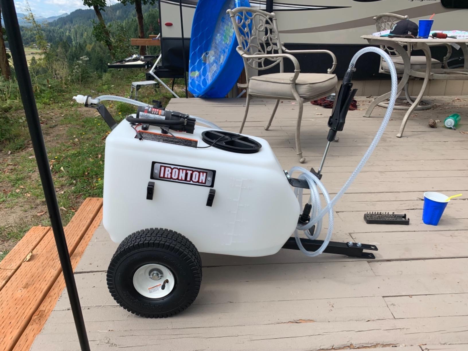 Ironton Tow-Behind Trailer Broadcast and Spot Sprayer, 13-Gal. Capacity | 12 Volt DC, Broadcast and spot application, Lawn, farm and acreage use, Targeted liquid delivery, Durable tank construction customer photo 2