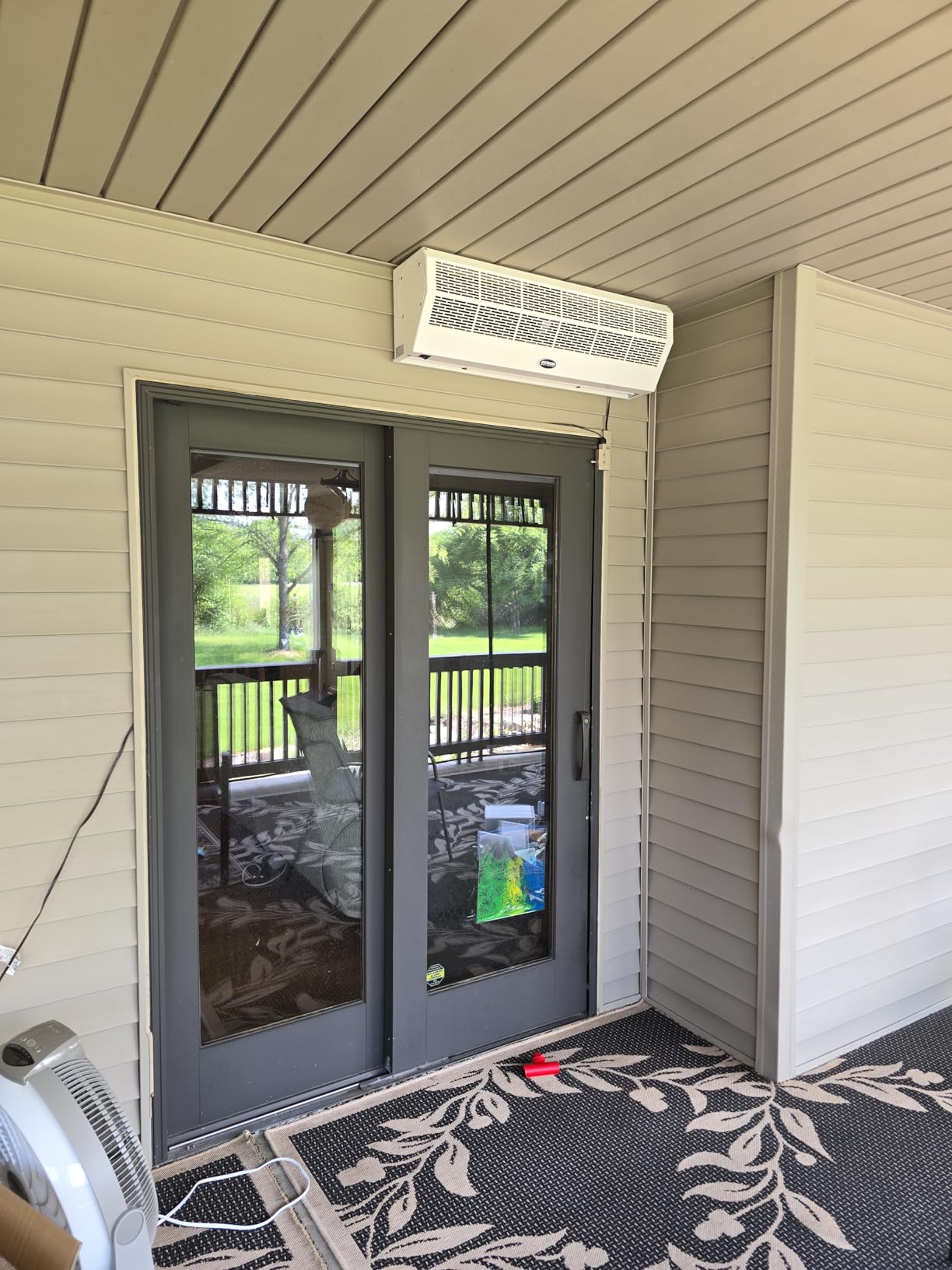 DuraSteel Wall Mounted Air Curtains for Doors Commercial - 36 Inch White Fly Fans - Super Power Over Door Fan with MS Switch - Sliding Under Door Fans to Move Air Curtain Blower Keep Flies Bugs Out customer photo 2