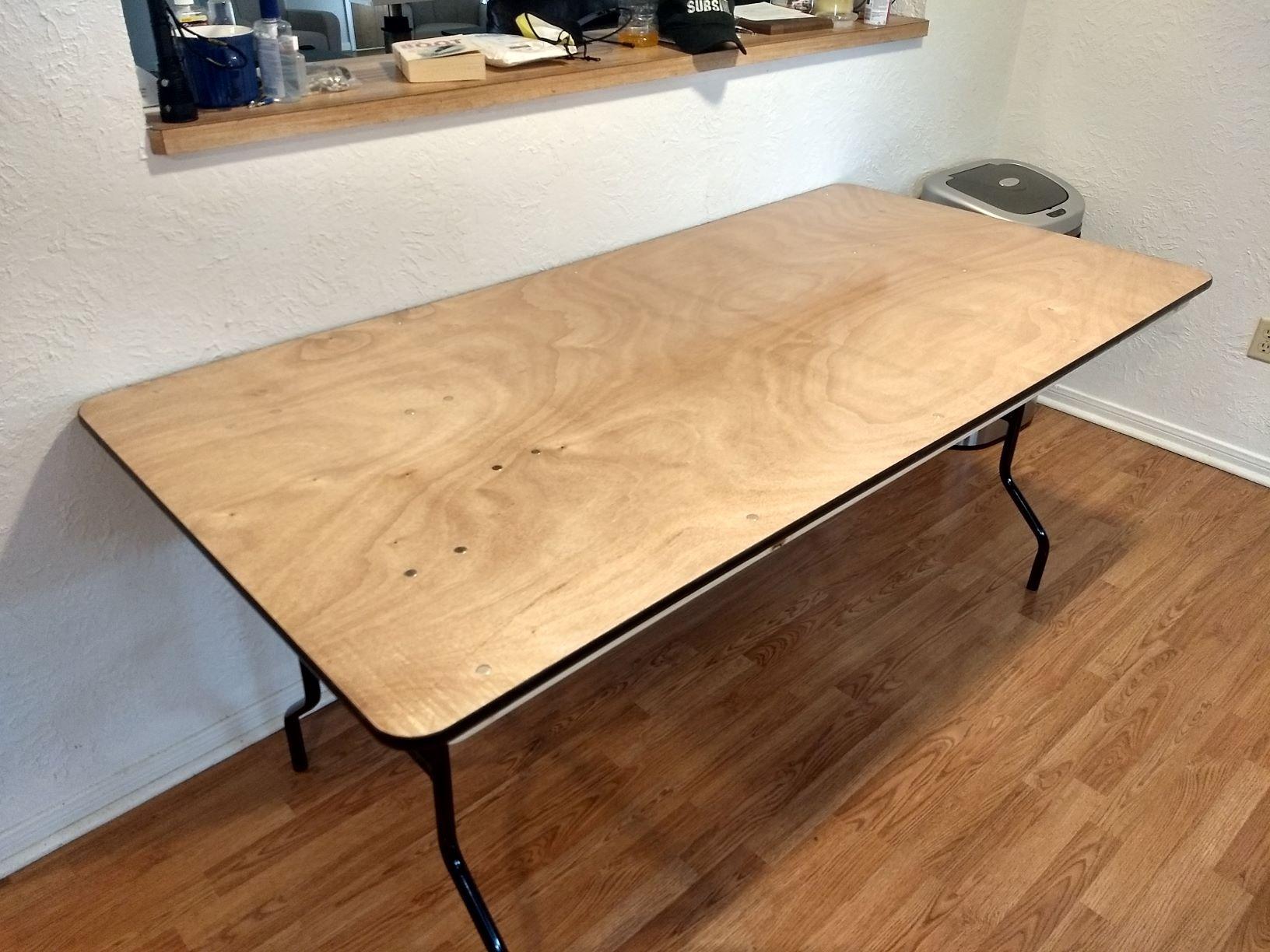 Flash Furniture 6 ft Folding Clear Coat Rectangular Banquet Table, Clear | Durable Construction, Commercial Use customer photo 2