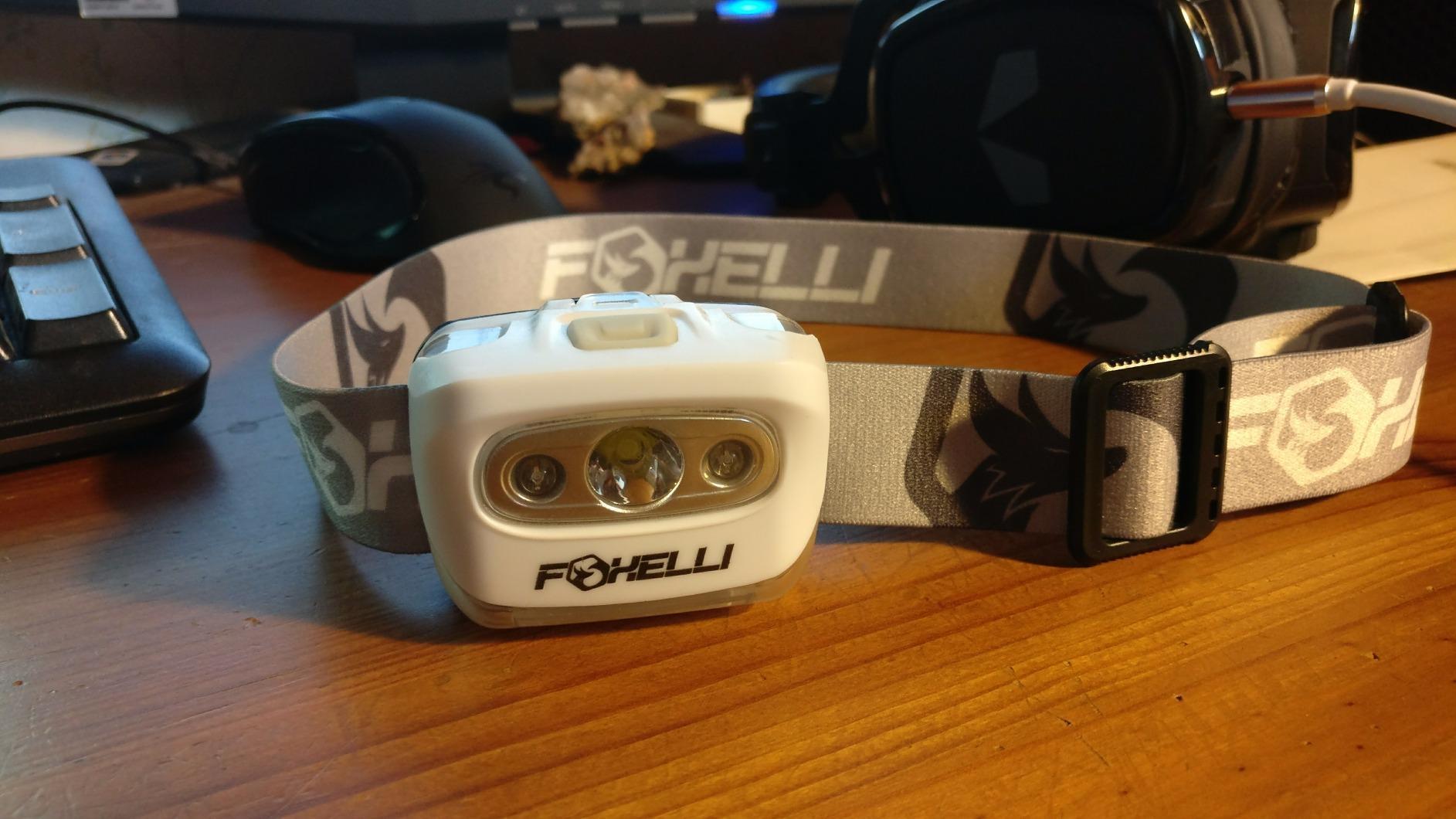 Foxelli Headlamp Battery Powered, IPX5 Waterproof, 45-Hour Runtime - Lightweight 3.2oz LED Head Lamp with White & Red Light, 5 Modes, Head Lights for Forehead, 3 AAA Included customer photo 2