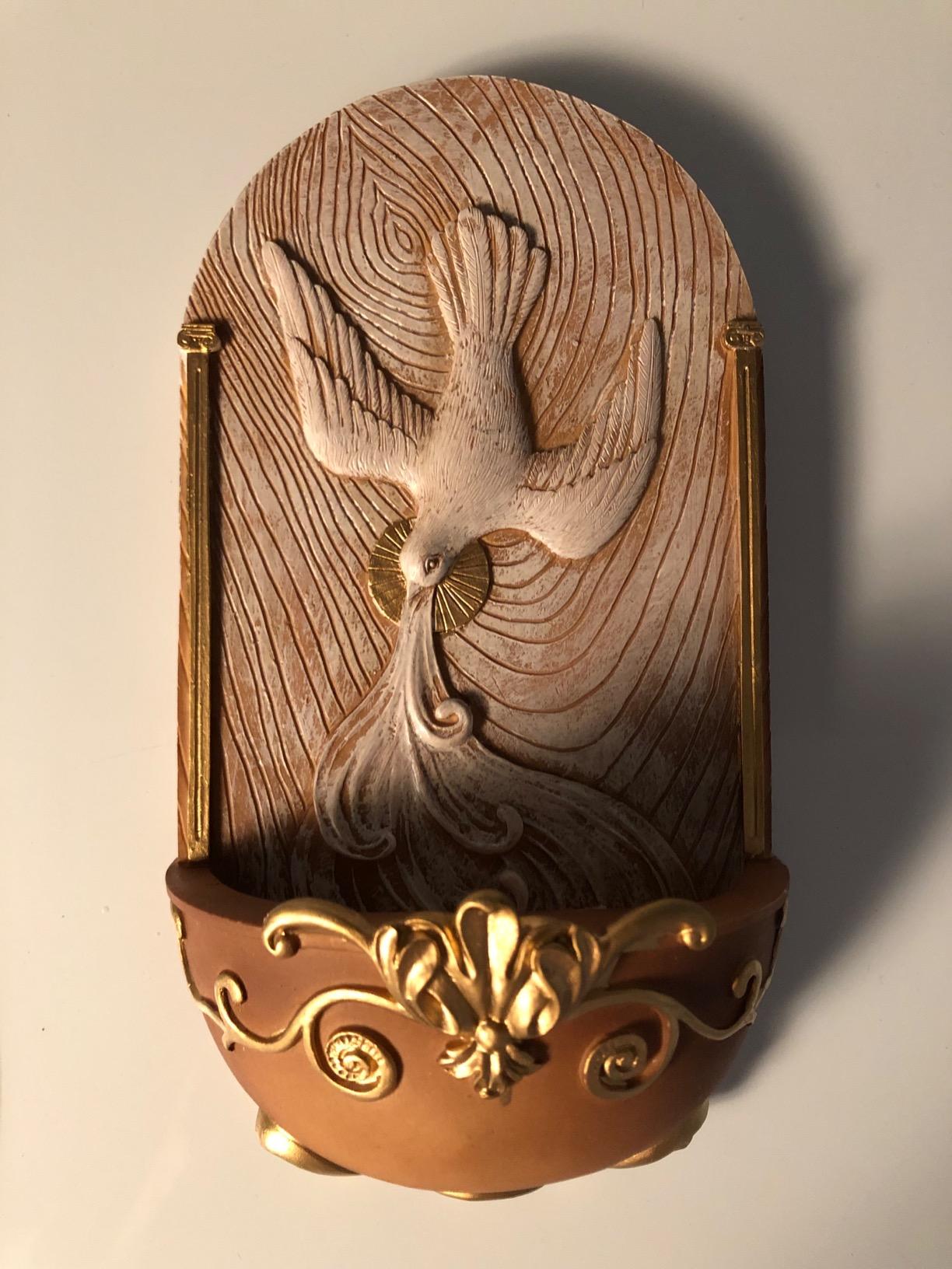 The Trinity Dove Holy Spirit Holy Water Font by CB customer photo 1