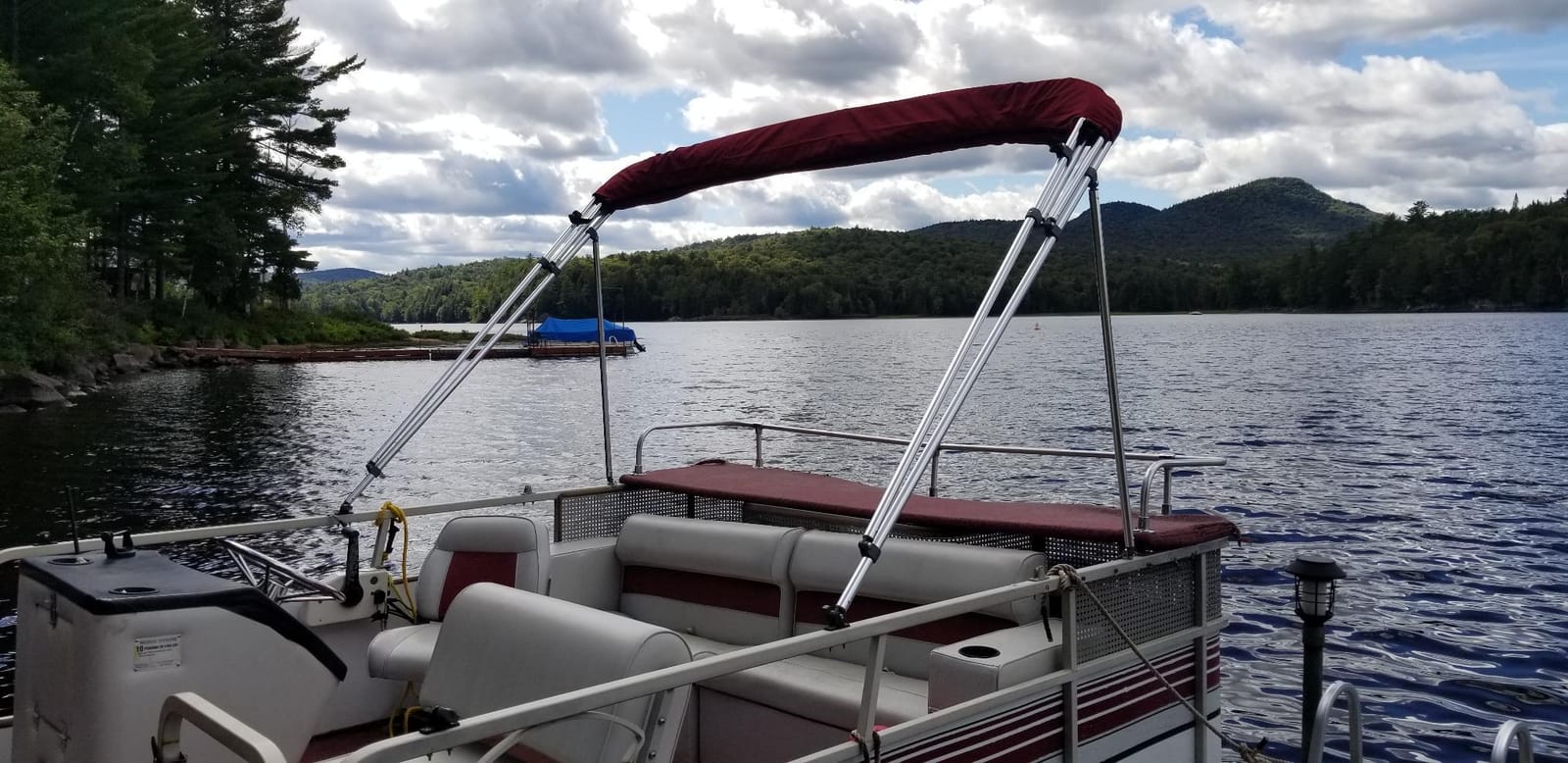 MSC 3 Bow 4 Bow Bimini Top Boat Cover, Waterproof Solution Dyed Polyester Made, 2 Support Poles & 4 Adjustable Straps Included customer photo 1