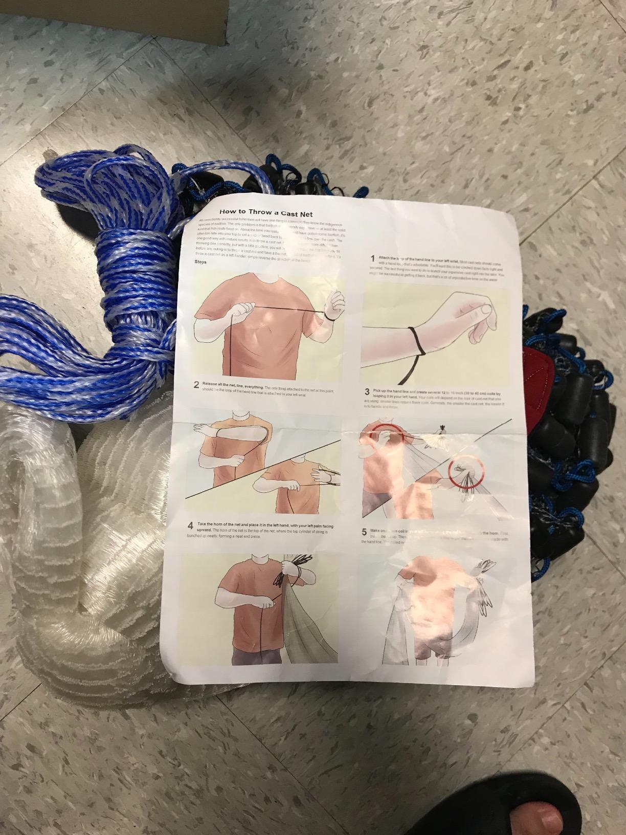 Goture American Fishing Cast Net 1/4in 3/8in Mesh Size 3ft-12ft Radius customer photo 1