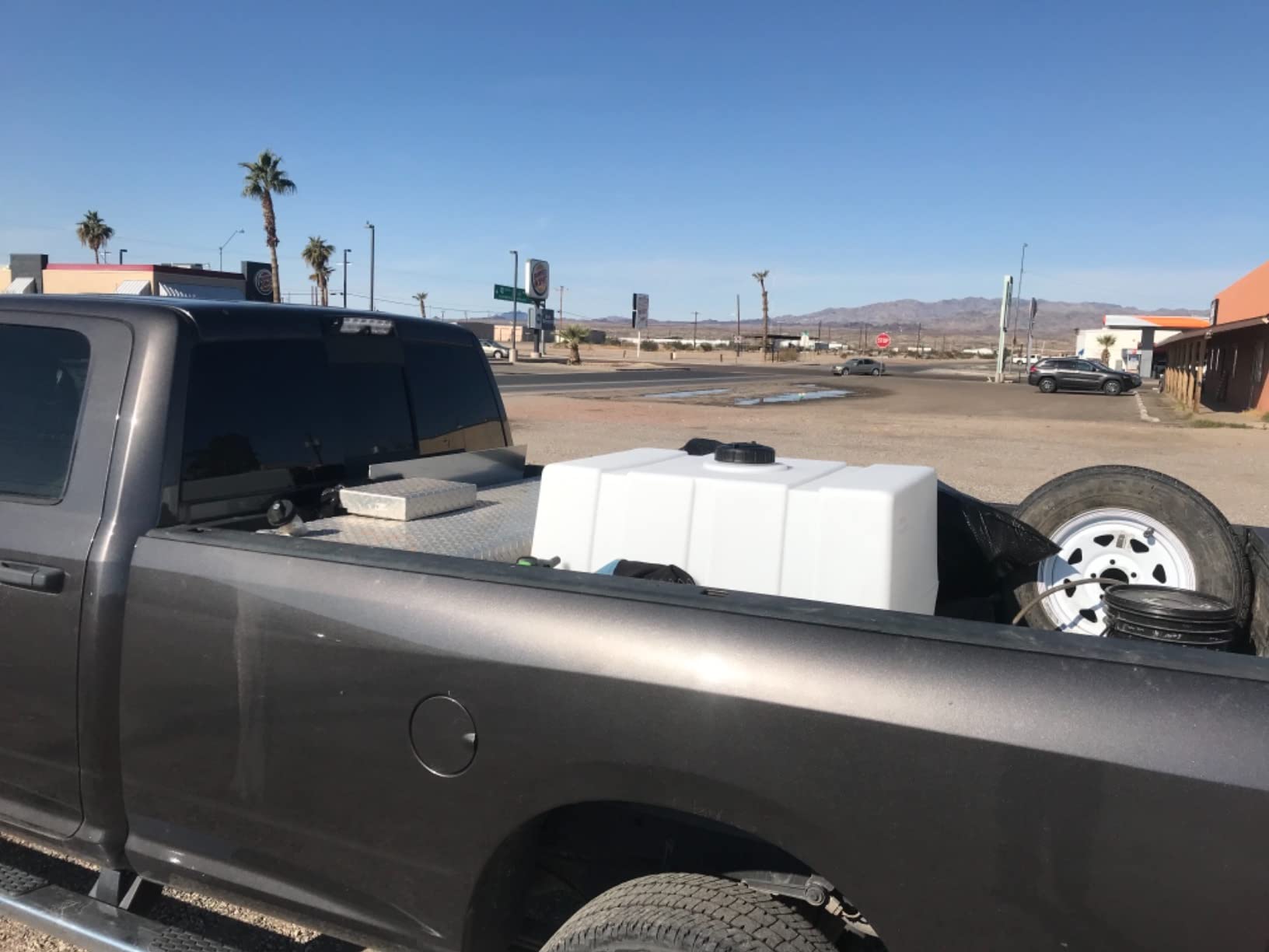 RomoTech 82123929 Horizontal Square Reservoir Water Tank, 100 Gallon, Made in USA, Natural Poly Tank For Non-Flammable Liquids, UV-Resistant, Ideal for Agricultural Use, RV Water Storage, White customer photo 2