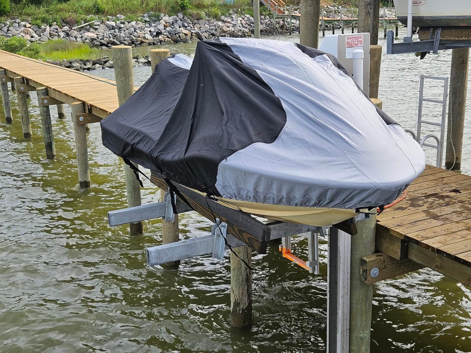 Jet Ski Cover Waterproof Gray/Black Fits 126