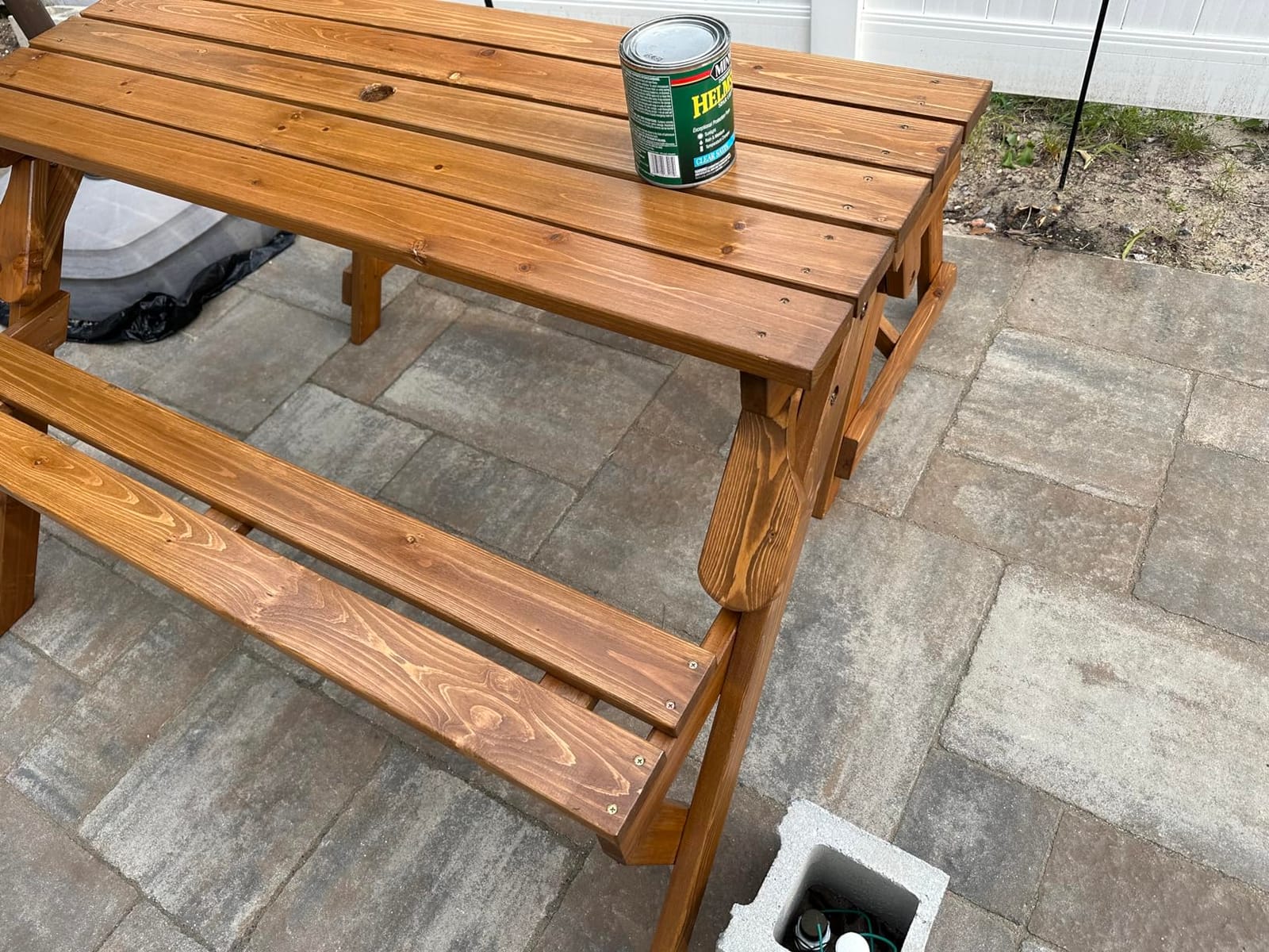 Best Choice Products 2-in-1 Transforming Interchangeable Outdoor Wooden Picnic Table Garden Bench for Backyard, Porch, Patio, Deck w/Umbrella Hole - Natural customer photo 2