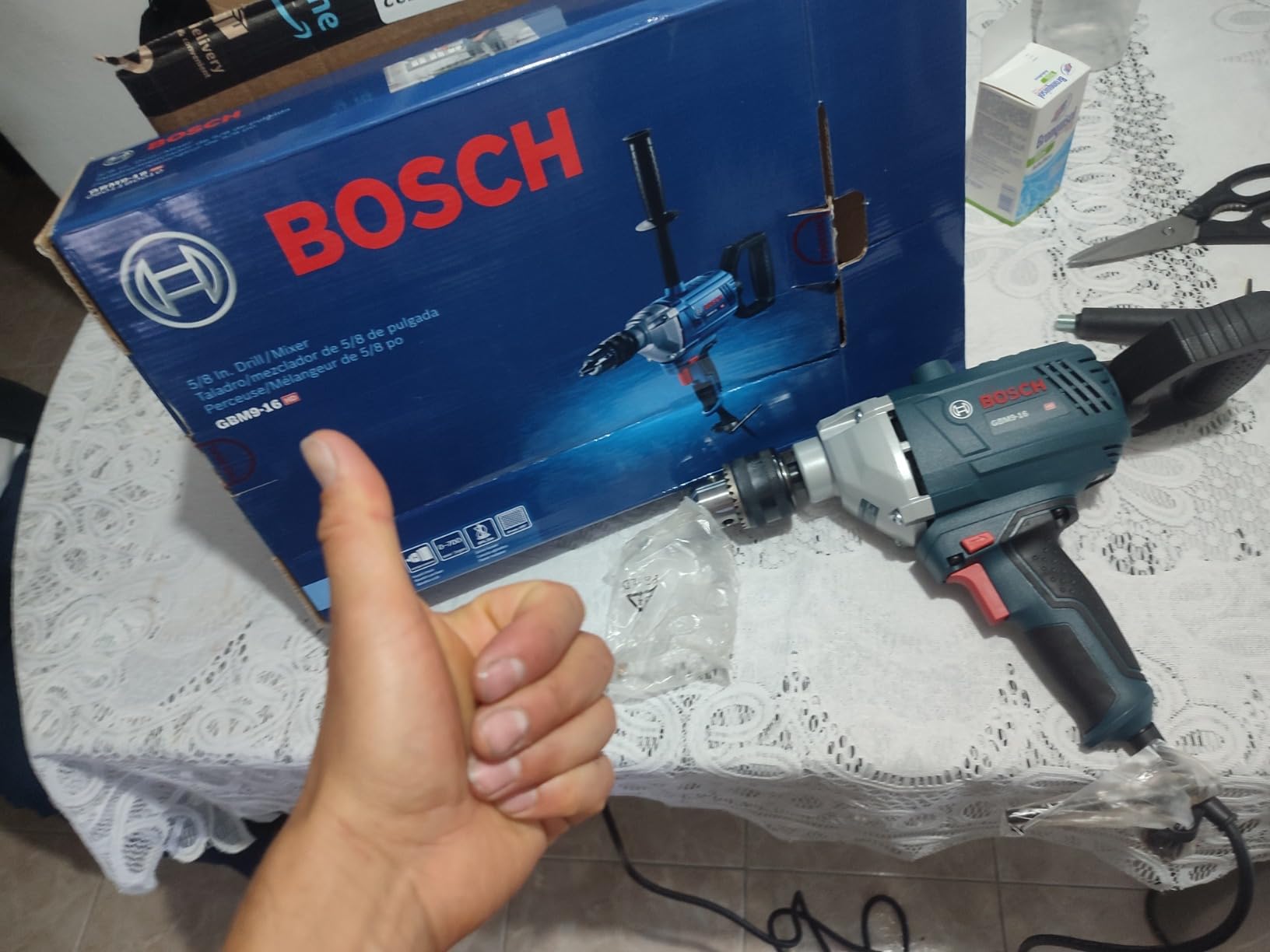 Bosch GBM9-16 9 Amp 5/8 Inch Mixer with D-Handle, Variable-speed mixing, 5 x 8 grip for control customer photo 1