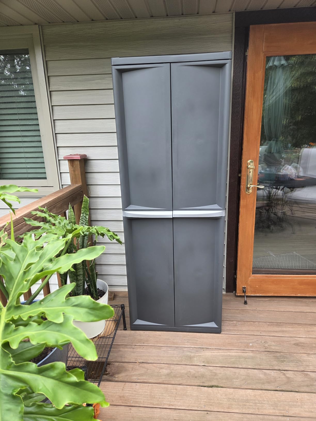 Sterilite 4 Shelf Cabinet, Lockable Utility Storage, Gray customer photo 2