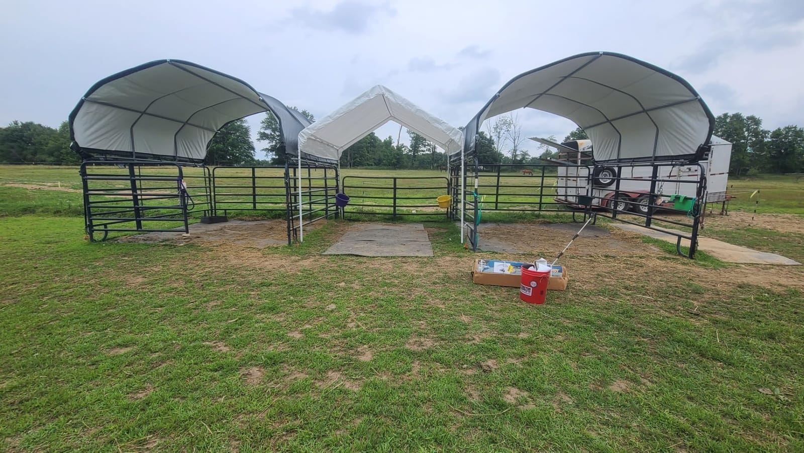 ShelterLogic Corral Shelter and Livestock Shade Waterproof and UV Treated Universal Cover for Horses, Goats, and Other Livestock (Corral Panels Not Included) customer photo 1