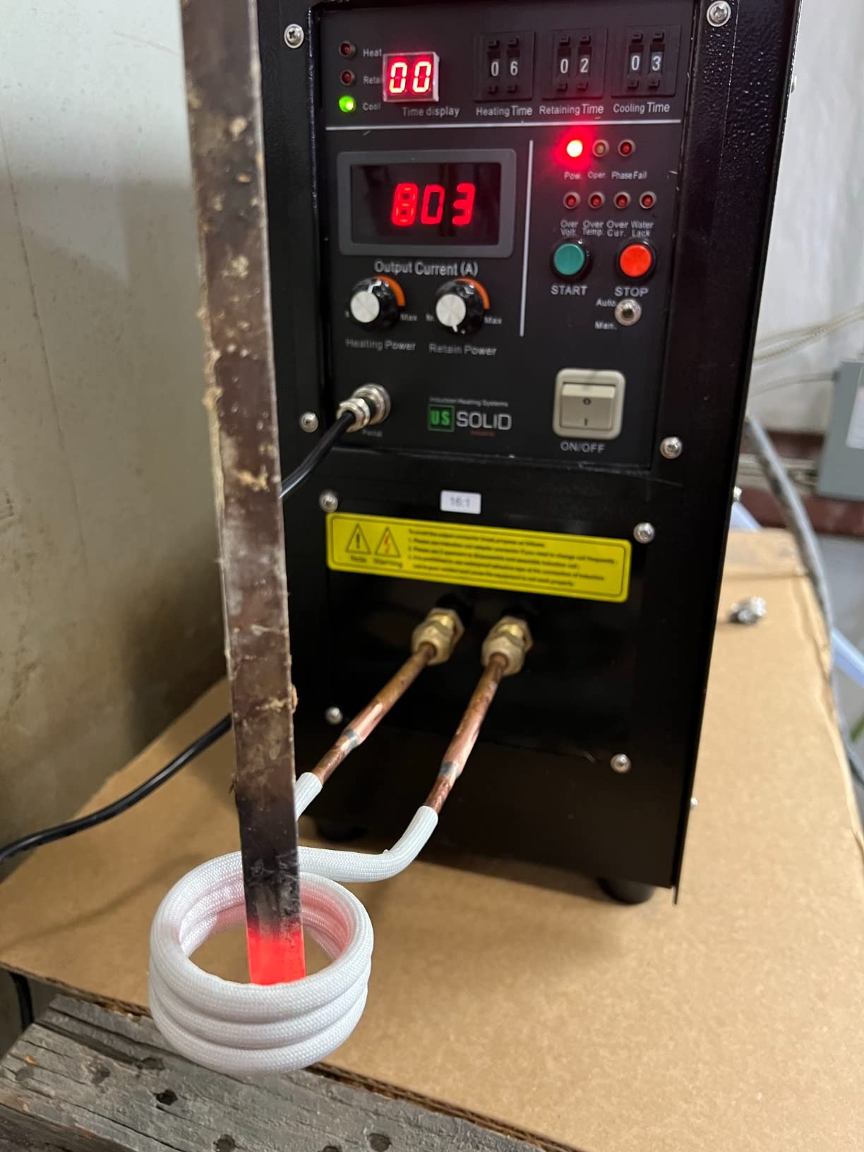 U.S. Solid 15KW High Frequency Induction Heater Furnace, 30-80KHz Output, 220V Single Phase, MOSFET & IGBT Inverter System, 16:1 Turns Ratio, for Metal Melting & Heat Treatment customer photo 1