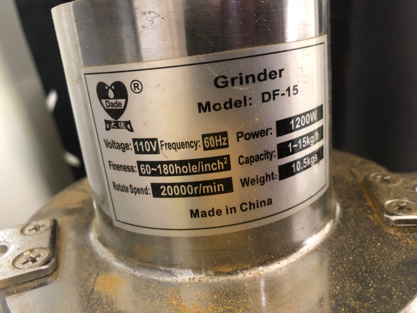 CGOLDENWALL DF-15 Hammer Mill Grinder Commercial Electric Herb Grinder Mill Industrial Automatic Continuous Spice Hammer Grain Mill Pulverizer Capacity 33 Pounds Per Hour Rotate Speed 20000r/min 110V customer photo 1
