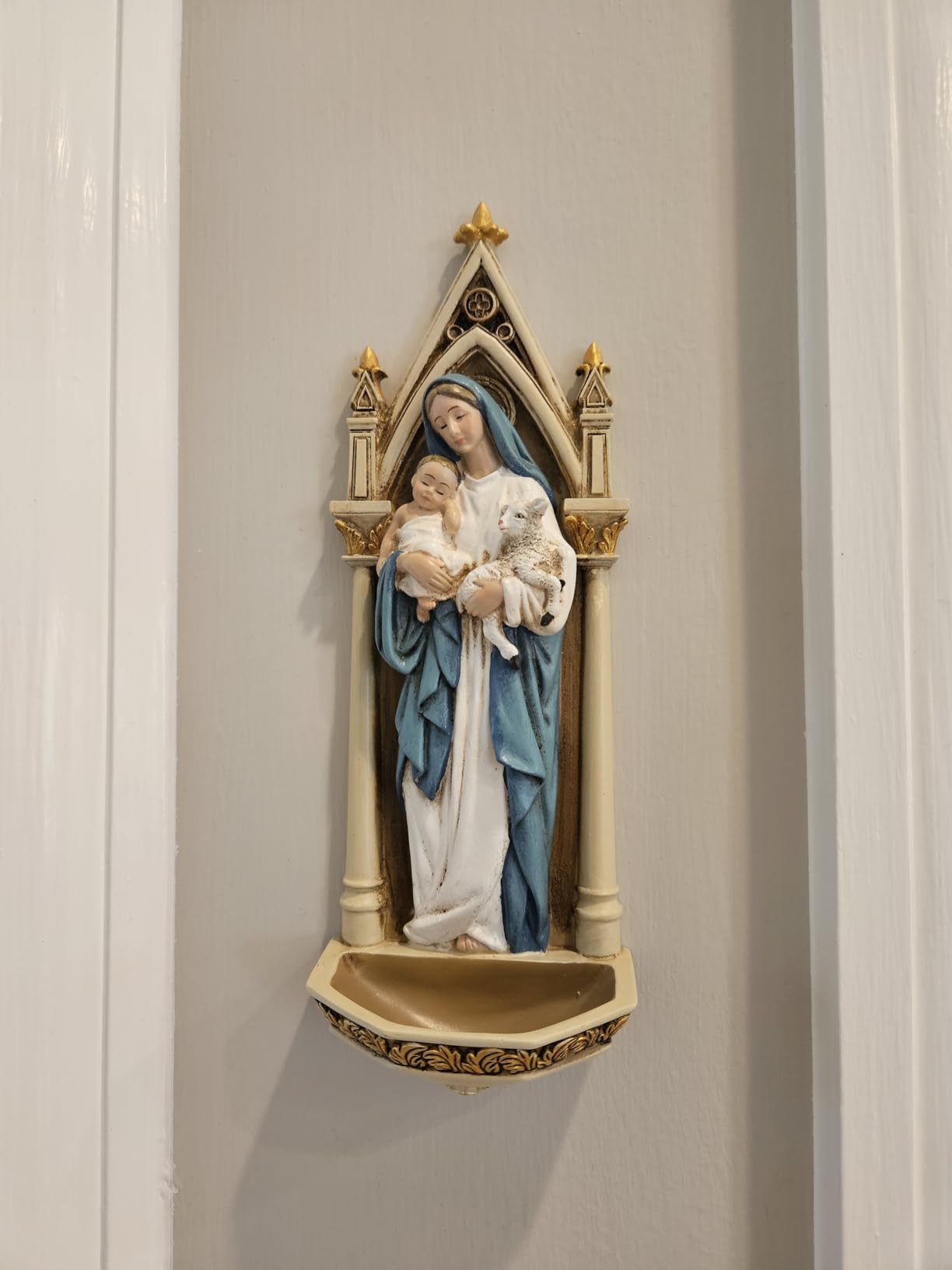 Joseph's Studio by Roman - Madonna and Child Holy Water Font, Renaissance Collection, 7.75