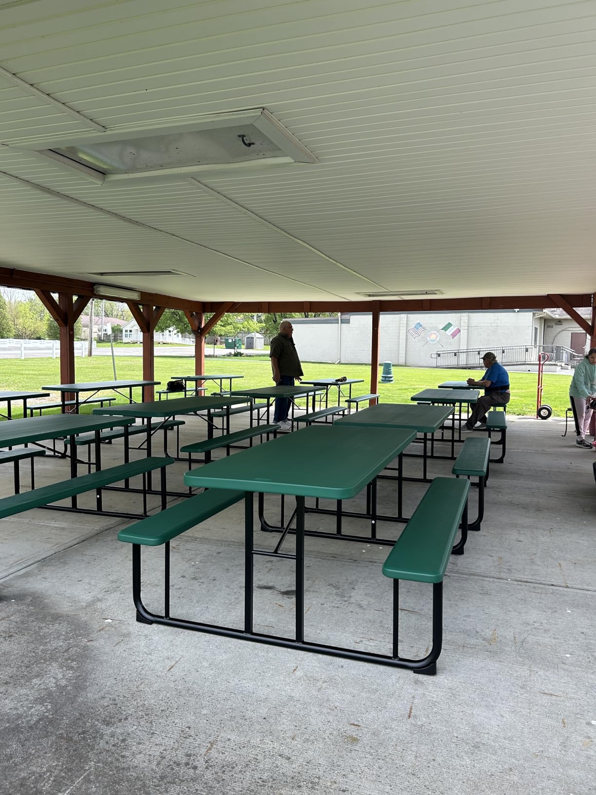 Norwood Commercial Furniture Rectangular Picnic Table with Benches, Blow-Molded Plastic Portable Outdoor Picnic Table, Green customer photo 1
