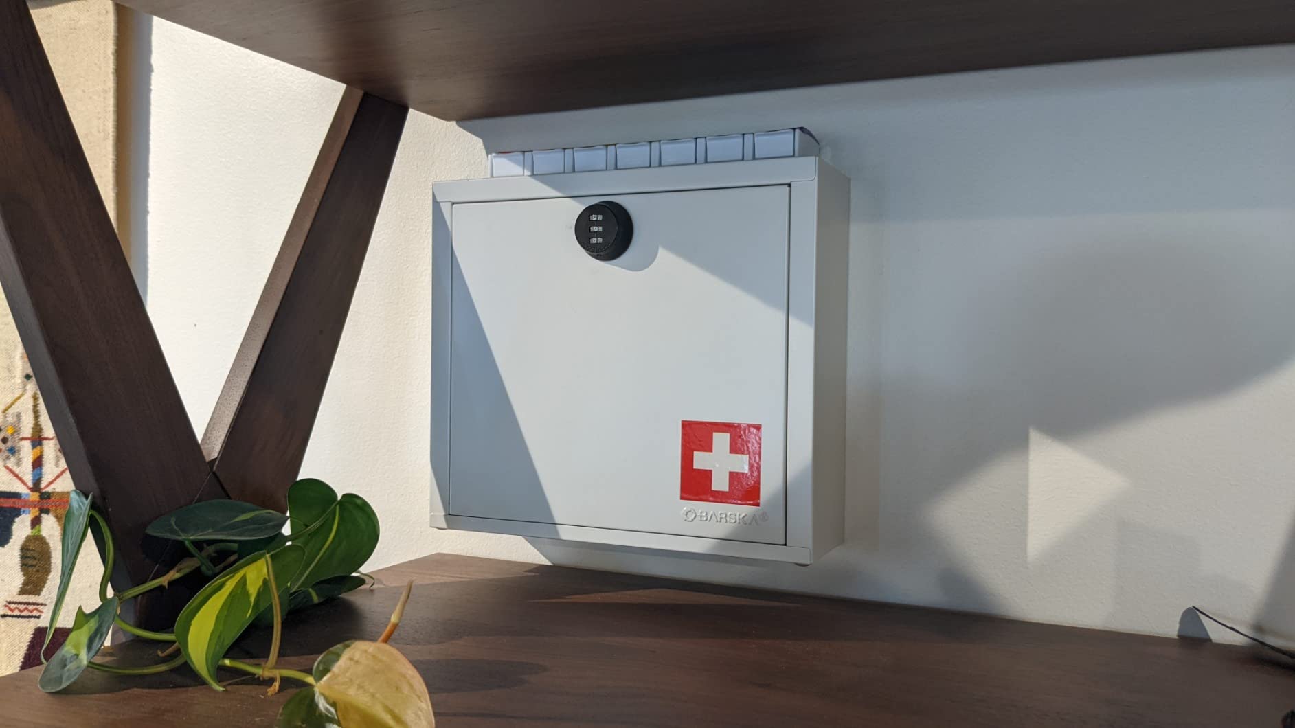 Barska Wall Mount Medical Security Cabinet – Compact Locking Medicine Box with Key Lock, Magnetic Erase Pad, Shelf & Pre-Drilled Mounting Holes - Medicine cabinet organizer - Medicine Storage Glass customer photo 1