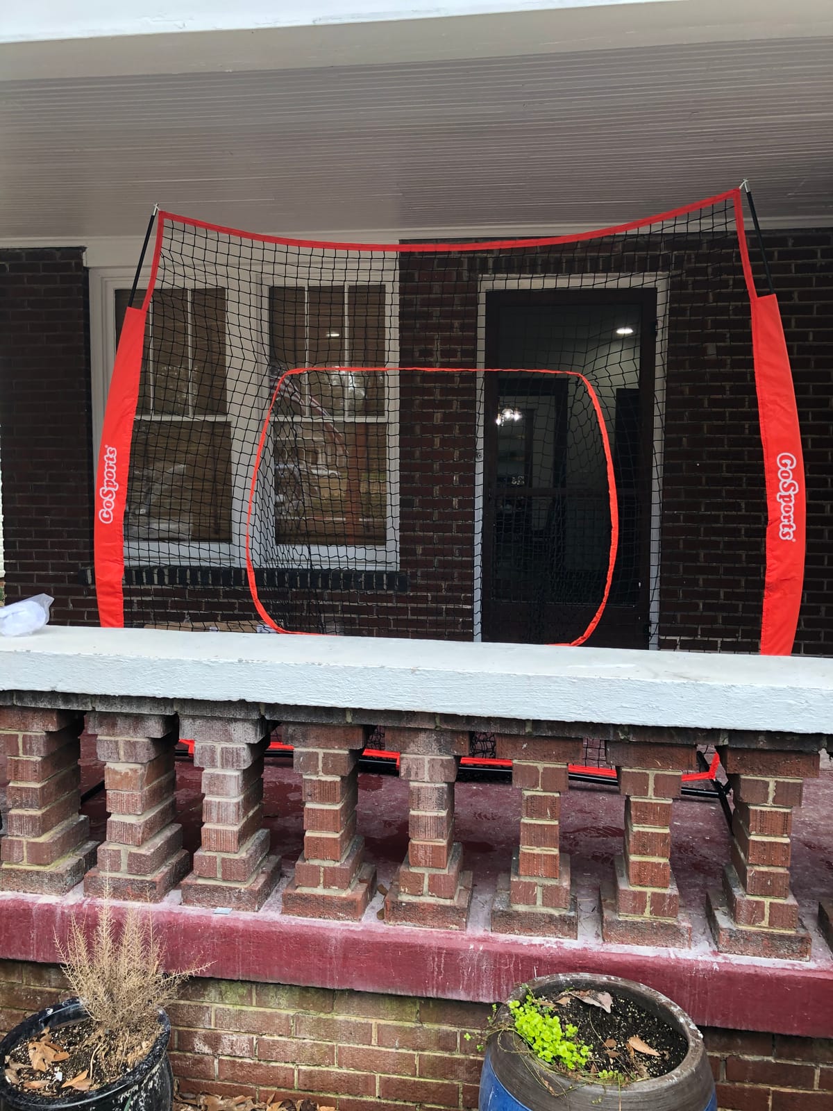 GoSports 7 ft x 7 ft Baseball & Softball Nets - Red, Black, Drip or PRO - Practice Hitting & Pitching Net with Bow Type Frame, Carry Bag and Strike Zone, Great for All Skill Levels customer photo 2