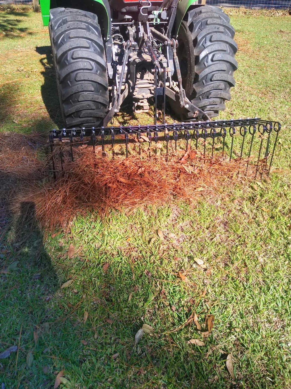 Field Tuff Steel Spring Coil Tine Tow Behind Landscape Rake for Leaves, Pine Needles, Straw, and Grass with 3 Point Hitch Receiver Attachment, Black, 60 Inches customer photo 1