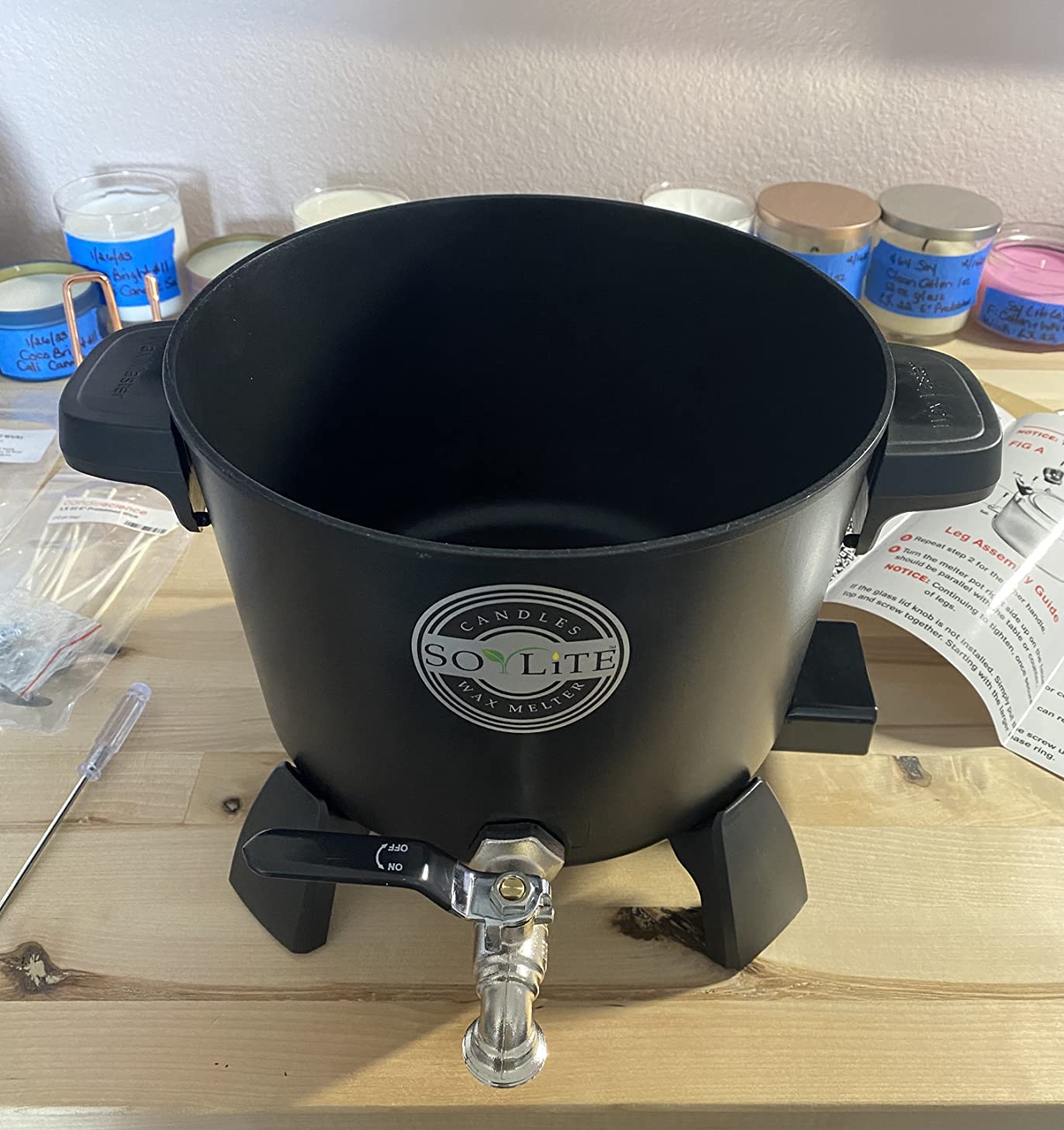 Wax Melter for Candle Making, Holds Approximately 7 Qts Or 14 Lbs of Melted Wax, Wax Melter Has Easy Pour Valve, by Soylite Candles customer photo 2
