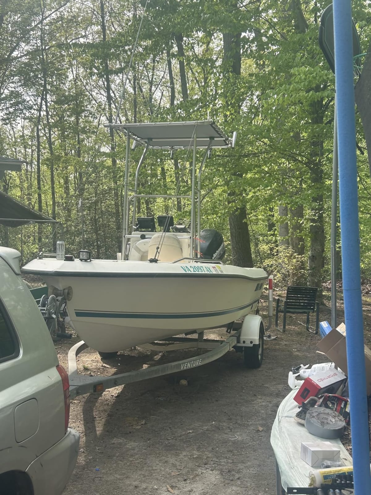 Oceansouth Classic T-Top for Center Console Boats | Marine Grade Aluminum T-Top with Atlas Canopy for Fishing & Recreational Boats (67