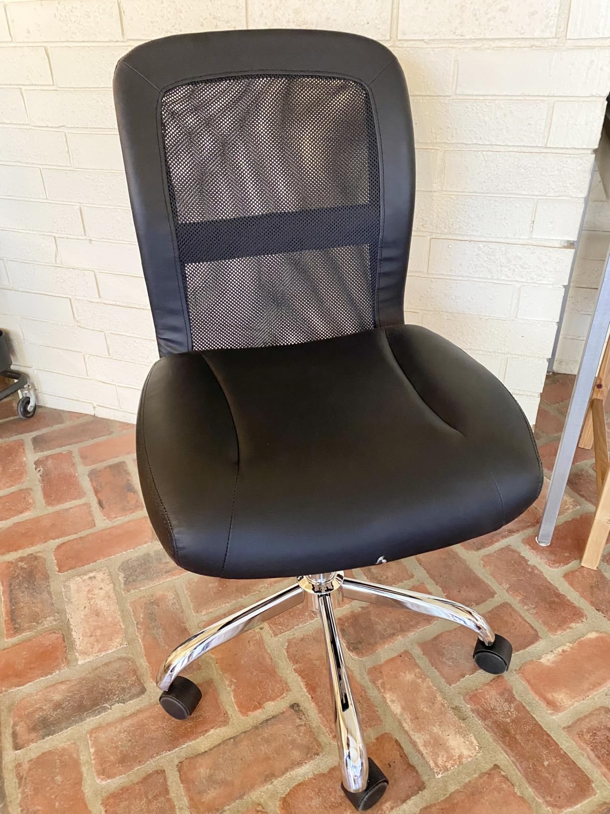 Serta Armless Small Home Desk Chair with Wheels, Ergonomic Mesh Back Chair customer photo 2