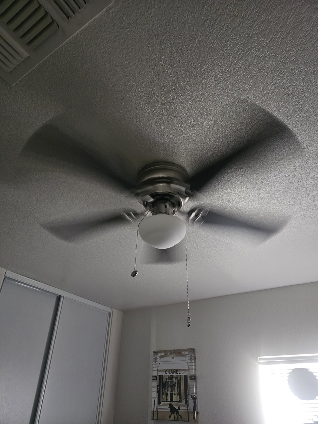 Prominence Home Alvina 42 Inch Traditional Flush Mount Ceiling Fan with Light, Pull Chain, Dual Finish Blades, Reversible Motor, Brushed Nickel customer photo 1