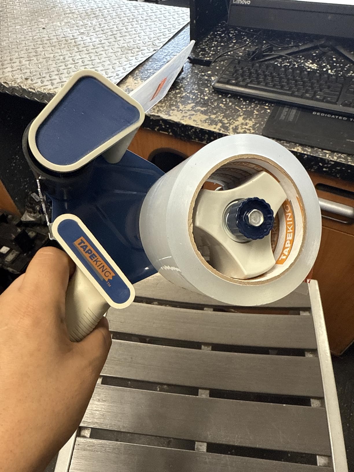 Tape King Packing Tape Dispenser Gun - Handheld Tape Gun with 1 Bonus Clear Packaging Tape (3 Inch Wide) - Shipping Tape for Sealing, Storing, and Moving Boxes, 1 Pack customer photo 2