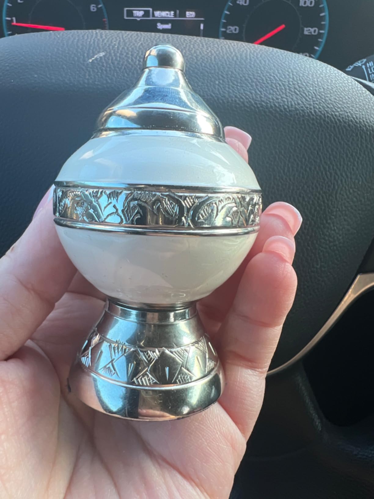 Trupoint Memorials Cremation Urns for Human Ashes, Decorative Burial Urn for Adult Men and Women, Large Dark Blue with Silver Lining customer photo 2