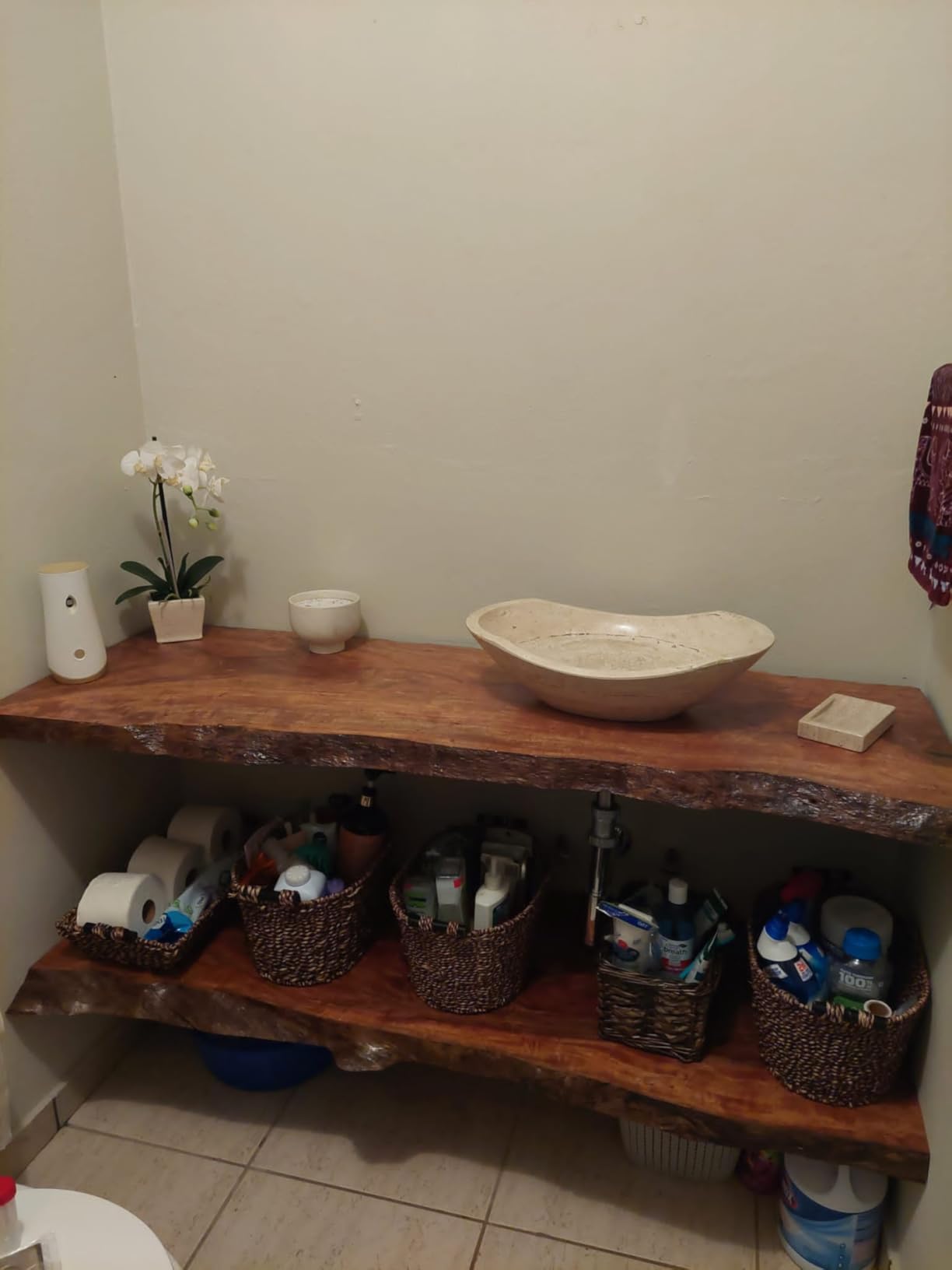 Oval Travertine Vessel Sink - Natural Stone Wash Basin, Fully Polished Bathroom Sink, Above Counter Vanity Basin (Includes Matching Soap Tray) customer photo 2