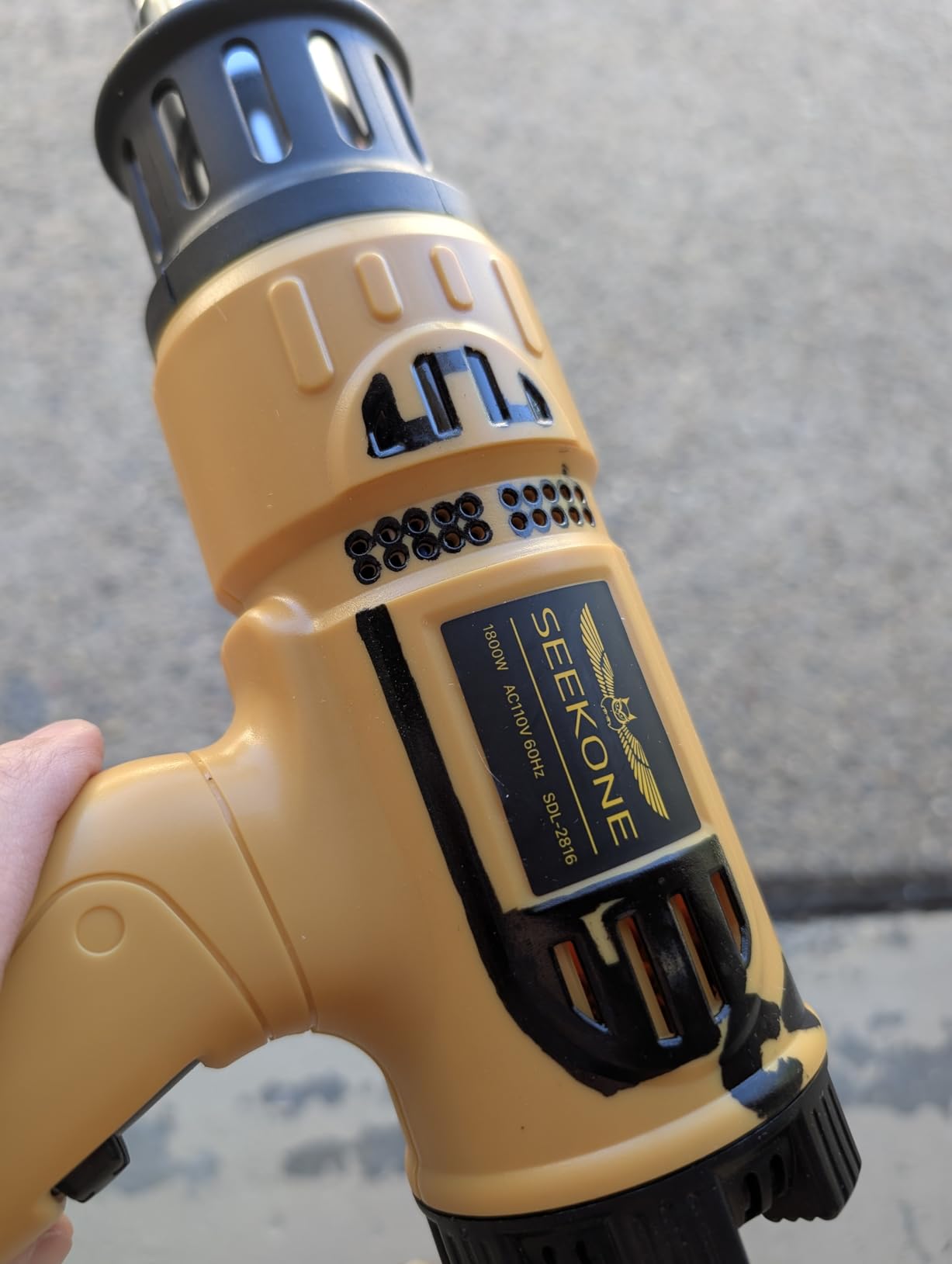 SEEKONE 1800W Heat Gun Variable Temp 122℉-1202℉ for Crafts, Shrink Wrap customer photo 1
