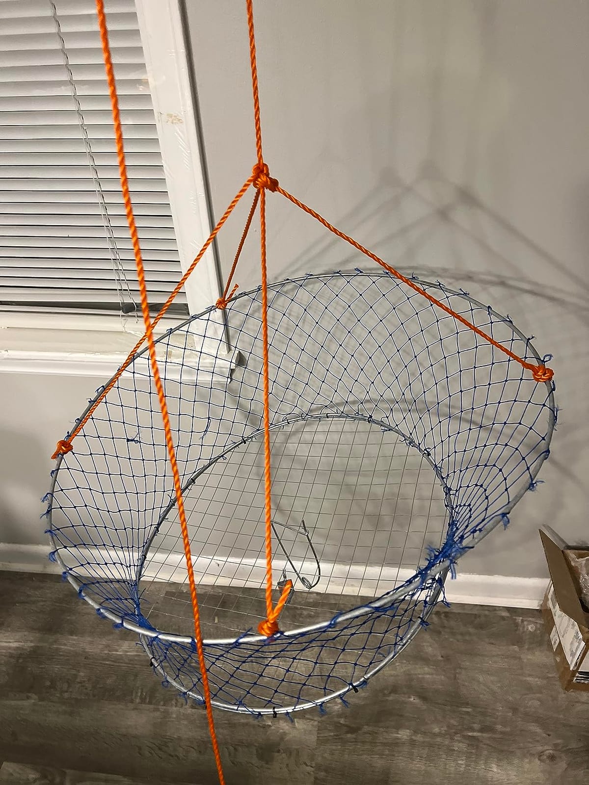 Palmyth Wire Grid Bottom Crab Nets Two Ring Crab Kit with Harness and Bait Clip 24” X 20” X 12” customer photo 2