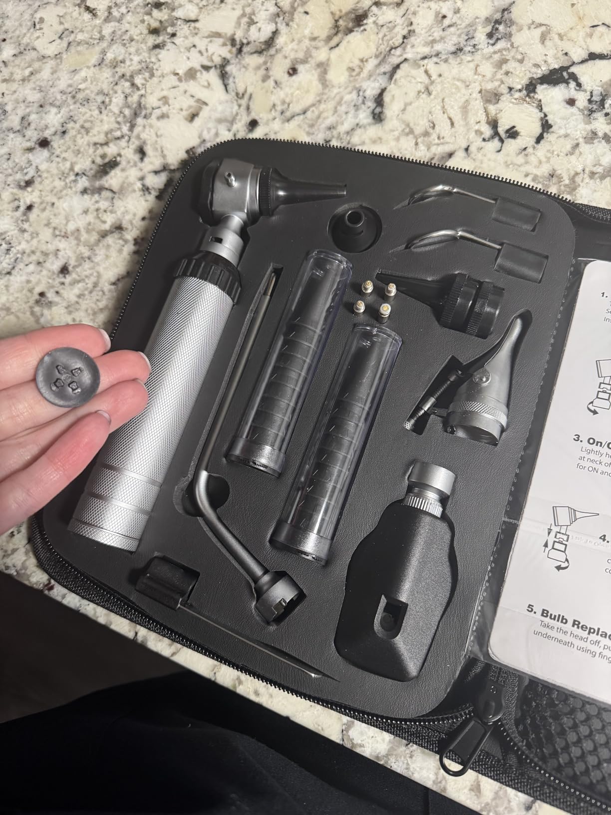 Zyrev Otoscope Oph Diagnostic Set - 36 Piece Medical and Nursing Student Otoscope/Opthalmoscope Diagnostic Kit - with Leather Case for Educational and Professional Settings (Regular) customer photo 2