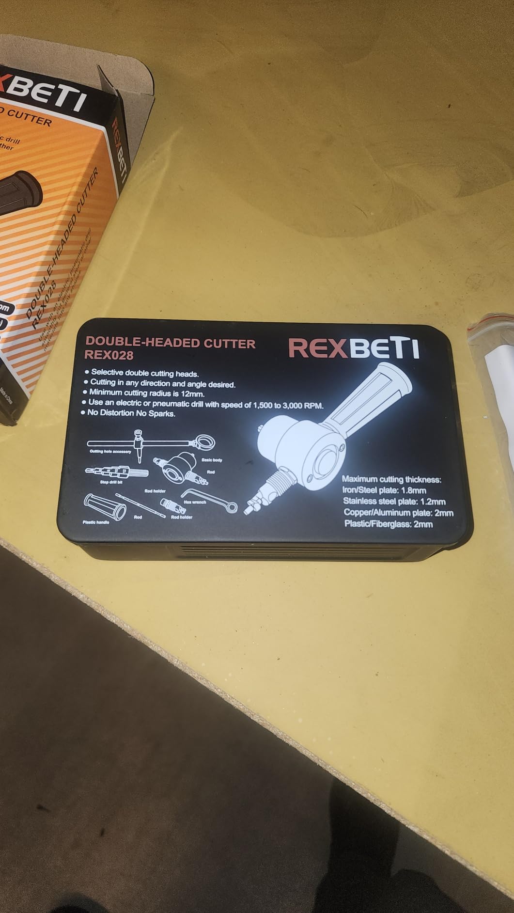 REXBETI Metal Nibbler, Sheet Metal Cutter Drill Attachment, Double Head customer photo 1