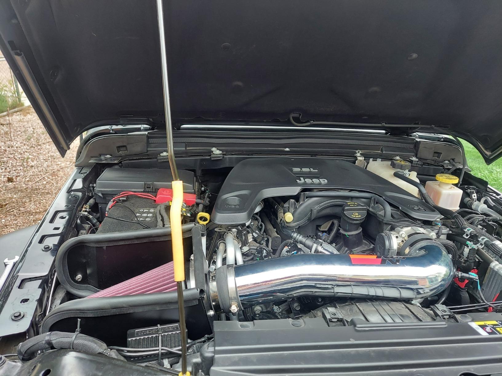 K&N Cold Air Intake System: High-Flow Air Filter, Increase Performance & Towing: Compatible with 2018-2025 JEEP, Gladiator, Wrangler, Wrangler JL, 77-1576KP customer photo 1