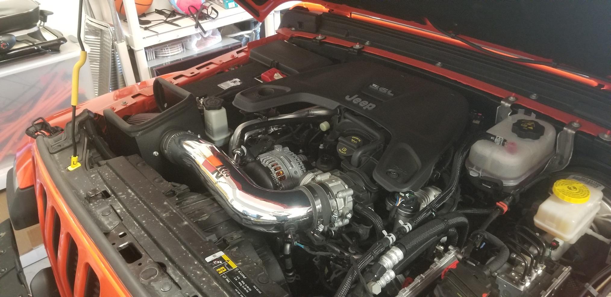 K&N Cold Air Intake System: High-Flow Air Filter, Increase Performance & Towing: Compatible with 2018-2025 JEEP, Gladiator, Wrangler, Wrangler JL, 77-1576KP customer photo 2