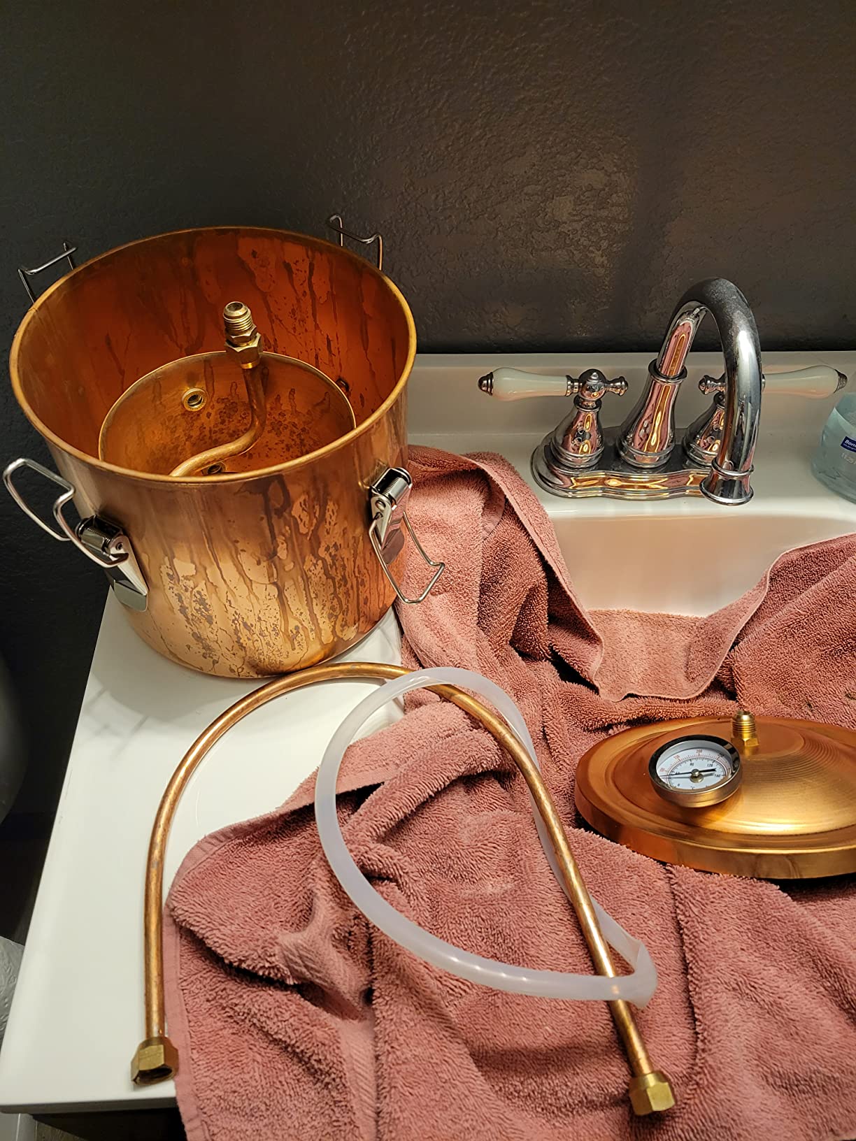 Kingsunshine 1.5 Gallon Pure Copper Boiler Pot Alembic Still Wine Alcohol Water Distiller customer photo 1