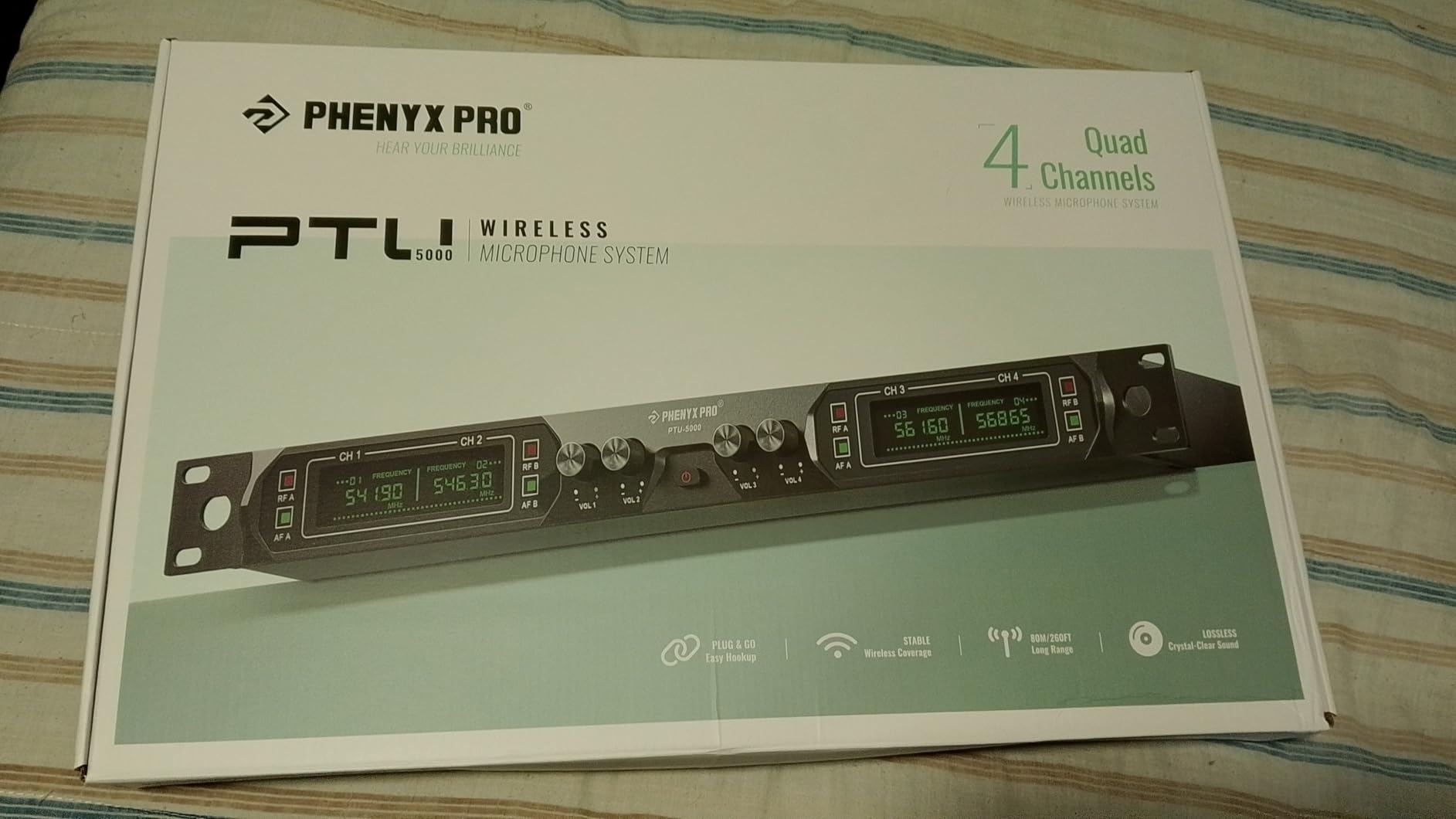 Phenyx Pro 4-Ch UHF Fixed Frequency Wireless Microphone System PTU-5000-4H | 4 Dynamic Handheld Mics, Metal Build, 260 ft Range, Singing, Church Services, Group Vocals, Small Stages customer photo 2