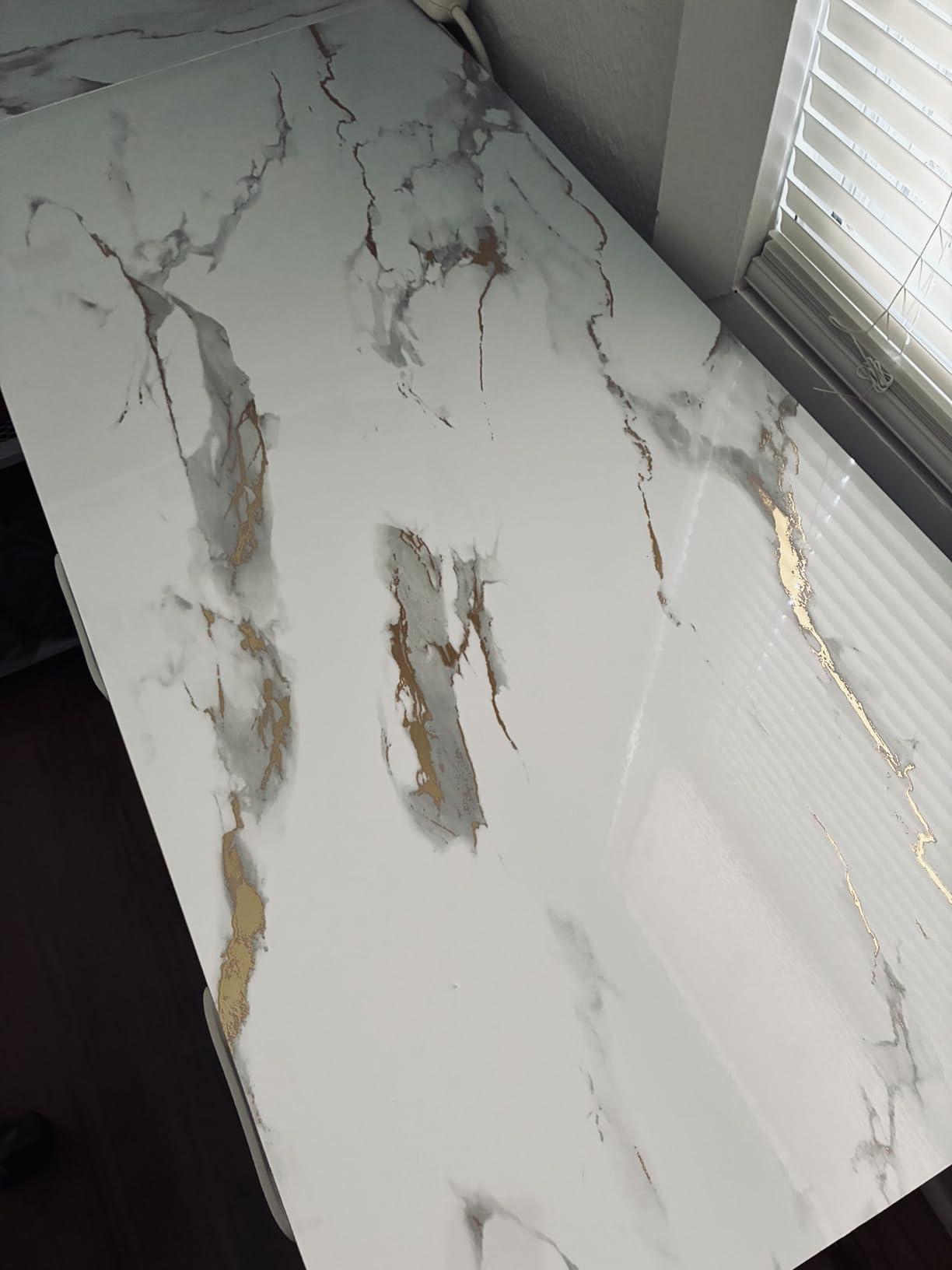 Marble Contact Paper White Peel and Stick Wallpaper for Kitchen Countertop 17.71