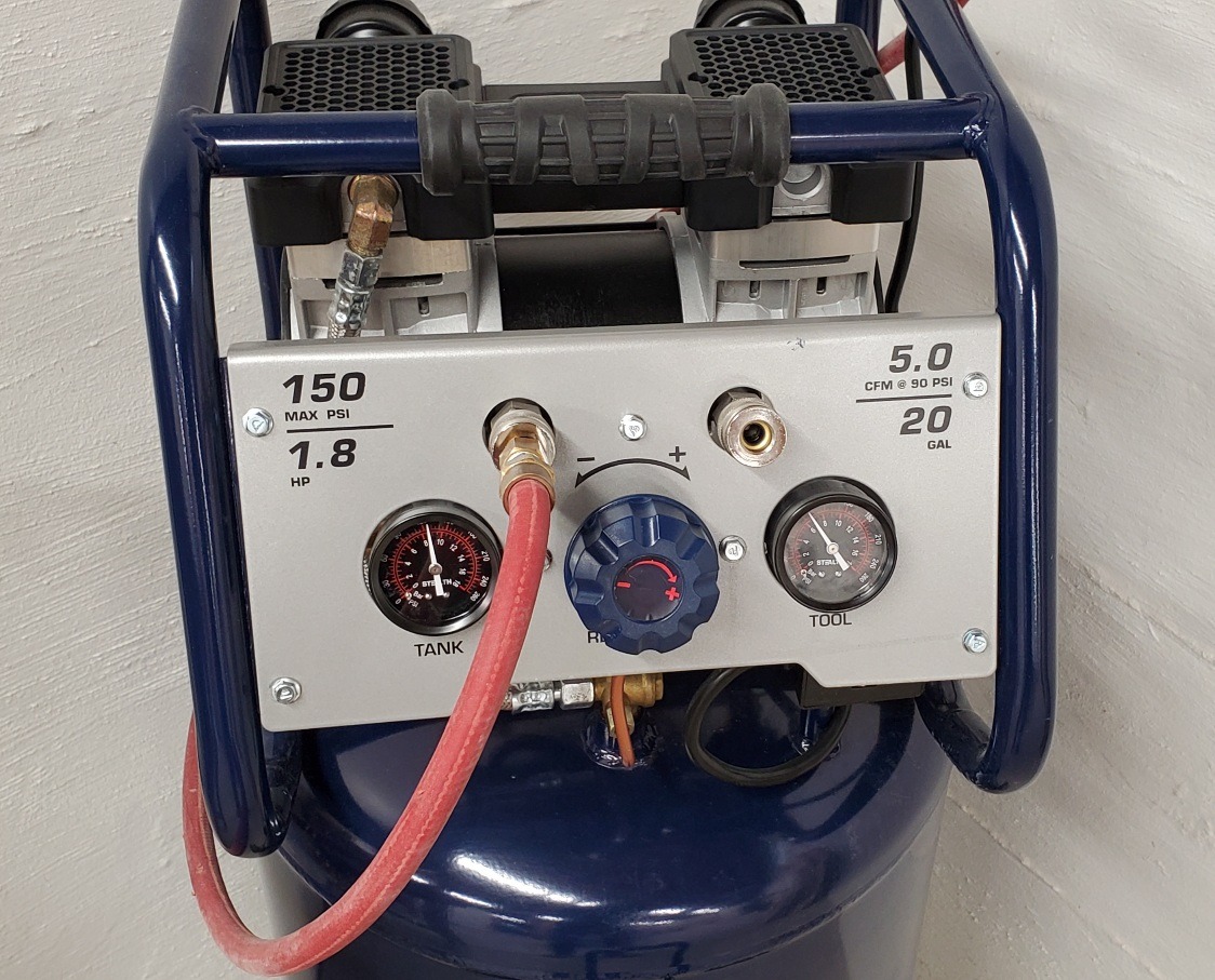 Stealth 20 Gallon Ultra Quiet Air Compressor,1.8 HP Oil-Free Peak 150 PSI 68 Decibel, 5.5 CFM @ 40 PSI 5 CFM @ 90 PSI Silent Long Life Electric Air Compressor W/Wheel for Garage customer photo 2