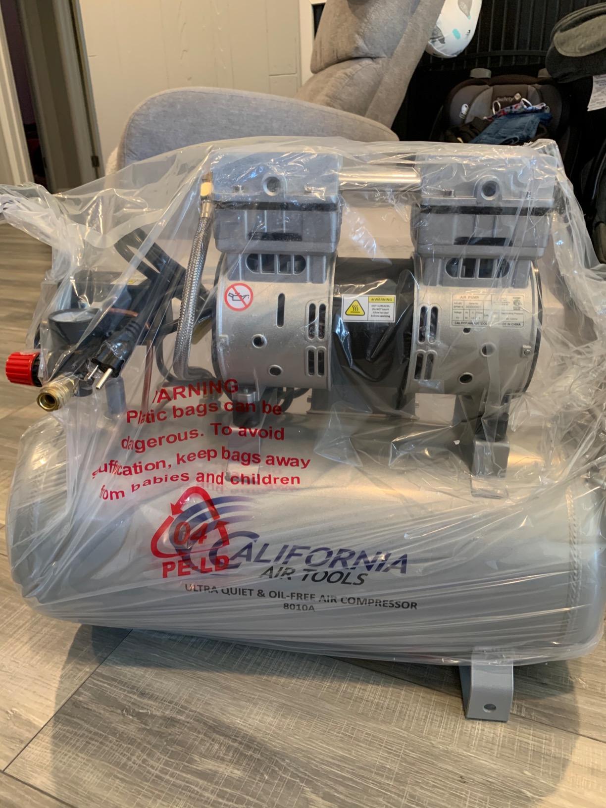 California Air Tools 8010A 1.0 HP Ultra Quiet and Oil-Free Air Compressor, 8 Gallon Aluminum Tank, Lightweight with Wheels, 60 dBA Noise Level customer photo 2