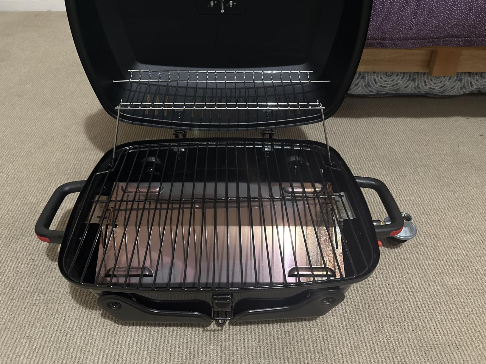 Megamaster Tabletop 1 Burner Gas Grill, Foldable Legs with Warming Rack | Offers 11000 BTU, Built-In Thermometer, Push Ignition, 360 Sq In Cooking Space, Uses 1 Lb Propane, For Camping & Tailgating customer photo 1
