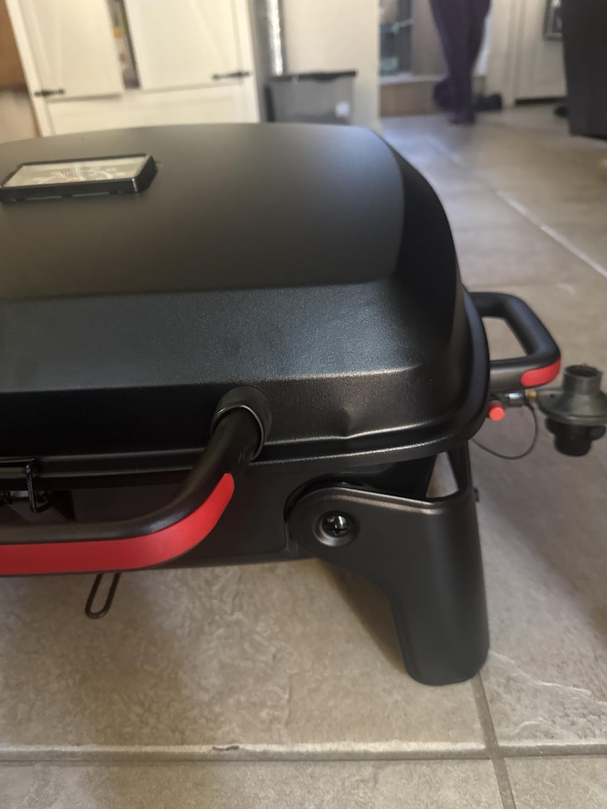 Megamaster Tabletop 1 Burner Gas Grill, Foldable Legs with Warming Rack | Offers 11000 BTU, Built-In Thermometer, Push Ignition, 360 Sq In Cooking Space, Uses 1 Lb Propane, For Camping & Tailgating customer photo 2