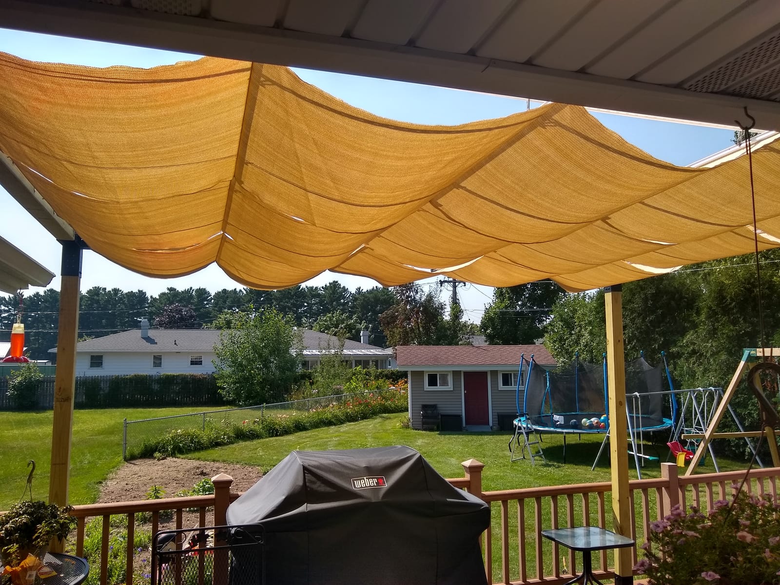 Patio 3'W x 12'L Pergola Shade Cover Retractable Canopy Replacement, Outdoor Pergolas Fabric Covers for Patio, Sun Shades Cloth with Slide-On Wire Cable for Deck Gazebo Backyard, Beige customer photo 1