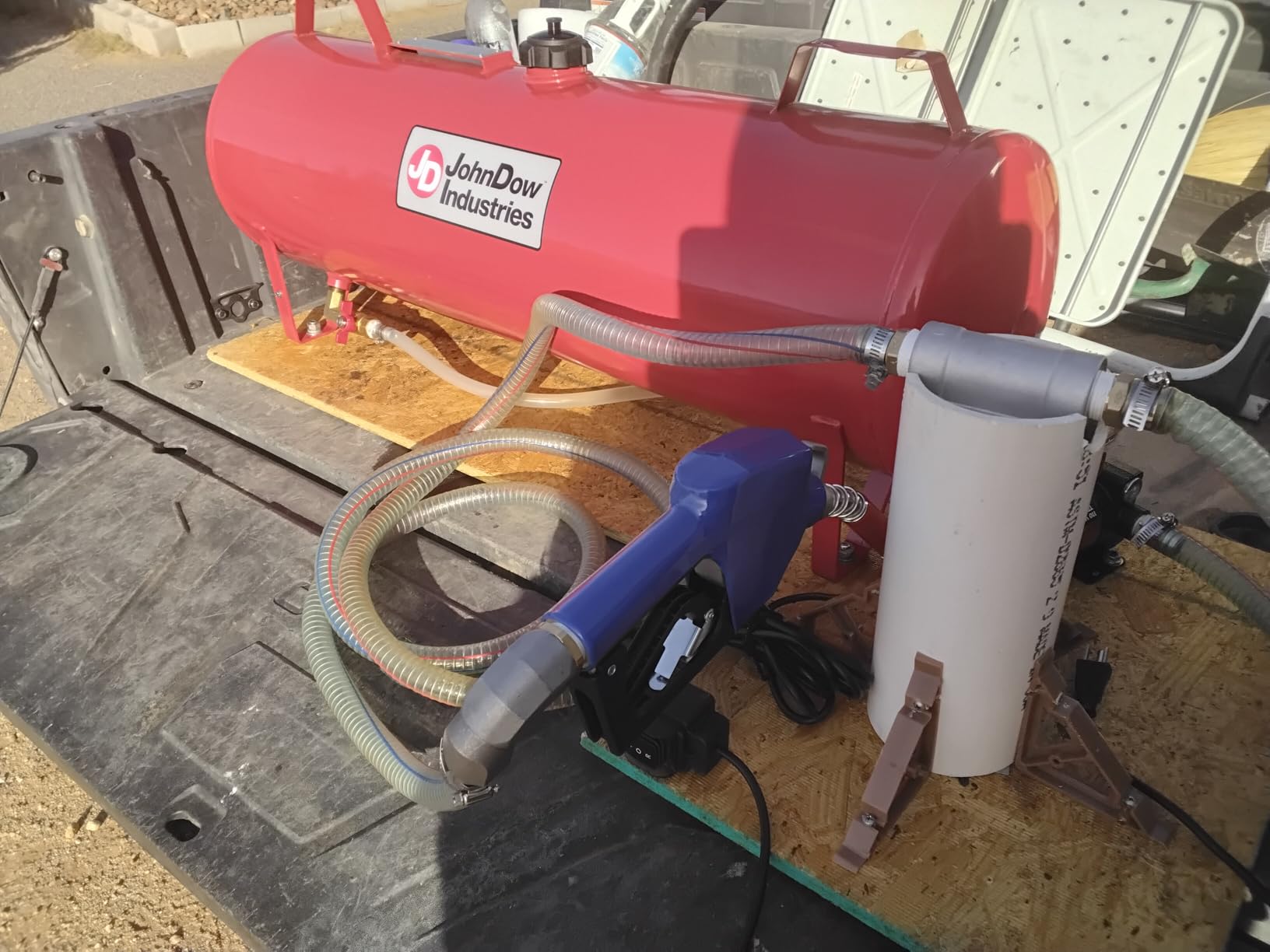 JohnDow Industries JDI-FST15 15 Gallon Fuel Station - Durable and Convenient Fuel Storage and Dispensing Solution,Red customer photo 1
