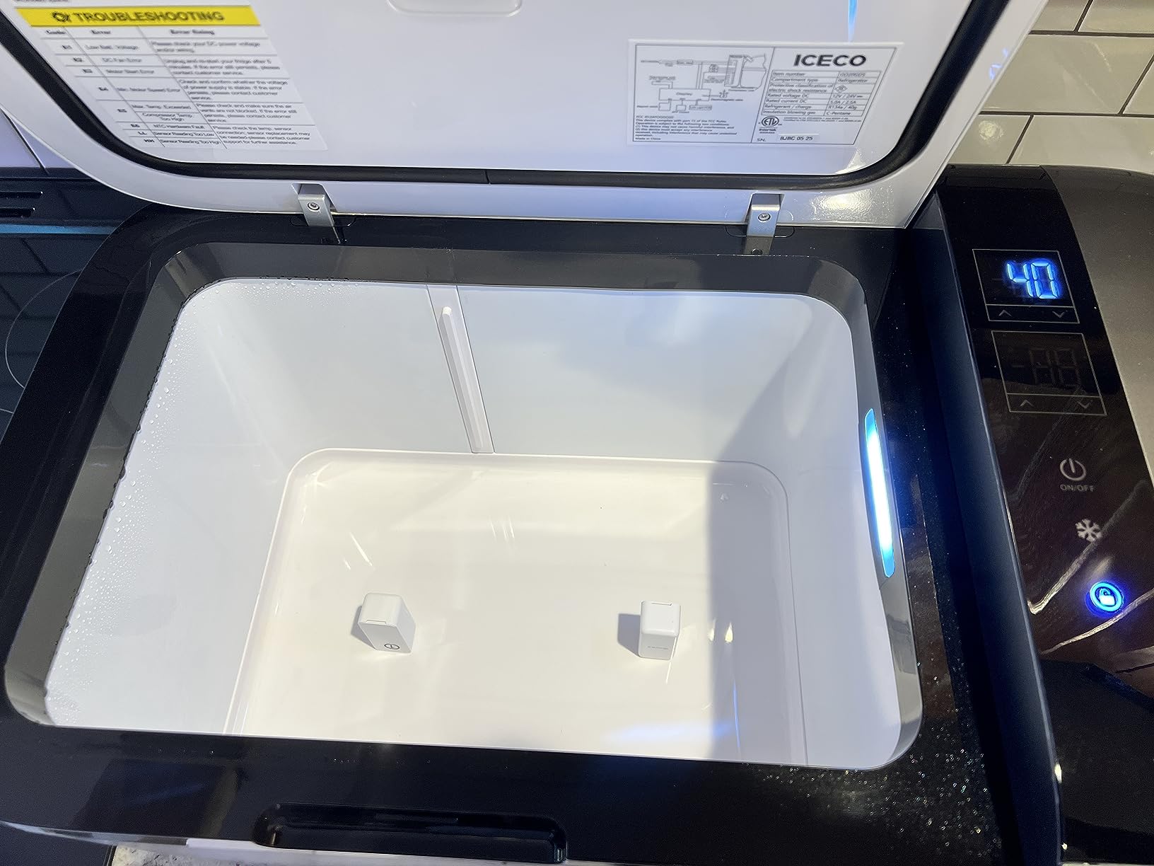 ICECO GO20 21 Quart/20 Liter Dual Zone 12 Volt Refrigerator, Portable Refrigerator with Secop Compressor, Electric Cooler, DC & AC, 0℉ - 50℉, Compressor Cooler for Outdoor, White customer photo 1
